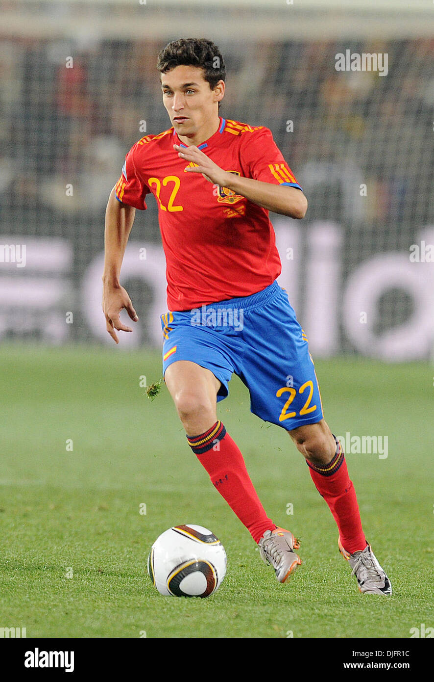 June 21, 2010 - Johannesburg, South Africa - Jesus Navas of Spain in action during the 2010 FIFA World Cup soccer match between Spain and Honduras at Ellis Park Stadium on June 21, 2010 in Johannesburg, South Africa. (Credit Image: © Luca Ghidoni/ZUMApress.com) Stock Photo