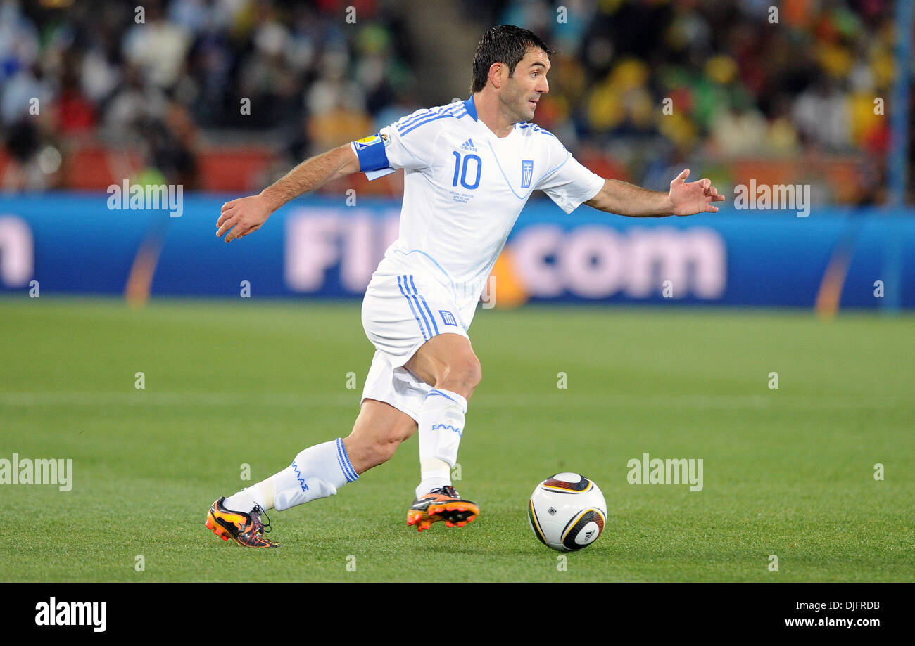 June 22, 2010 - Polokwane, South Africa - Georgios Karagounis of Greece in action during the 2010 FIFA World Cup soccer match between Greece and Argentina at Peter Mokaba Stadium on June 22, 2010 in Polokwane, South Africa. (Credit Image: © Luca Ghidoni/ZUMApress.com) Stock Photo