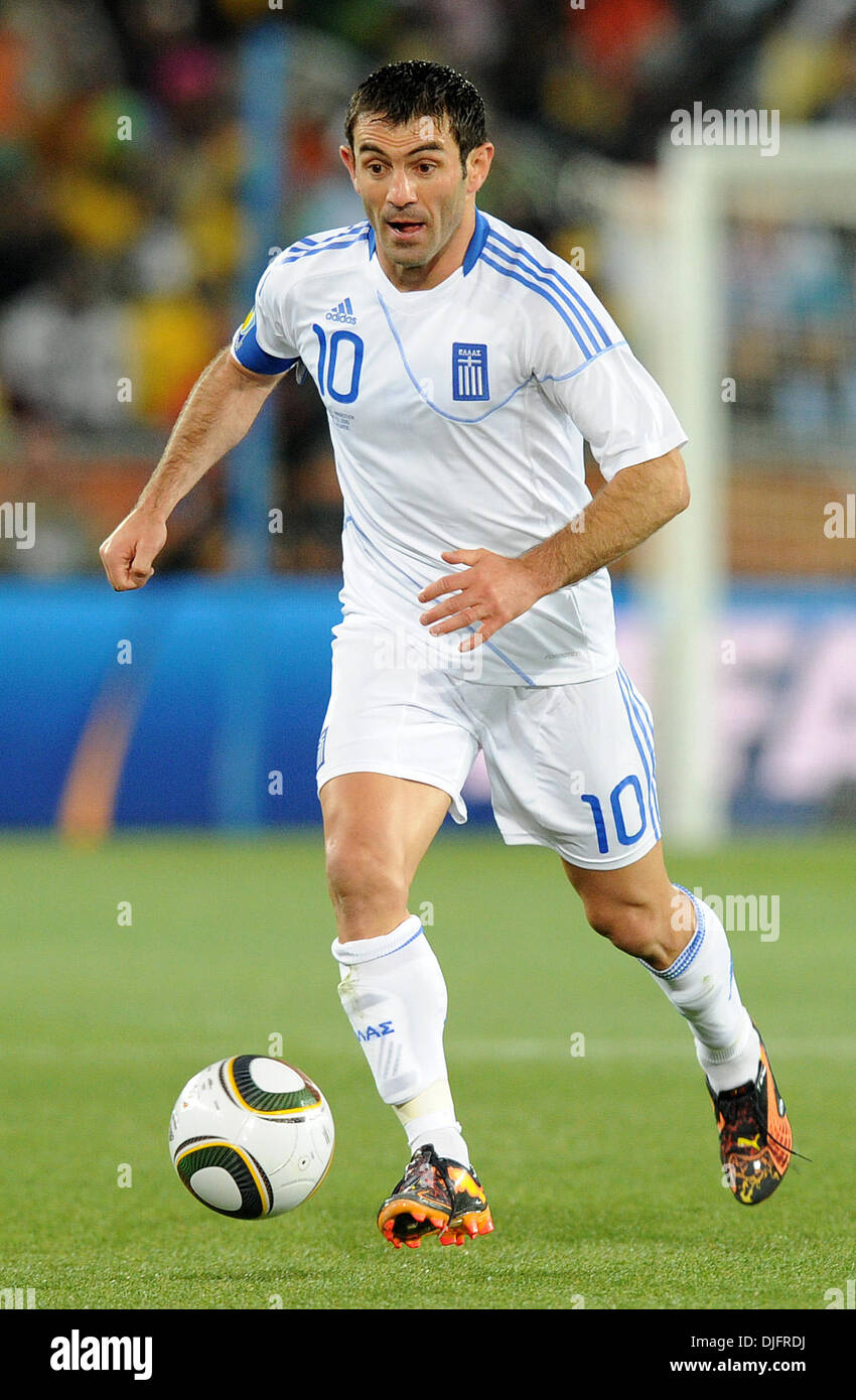 June 22, 2010 - Polokwane, South Africa - Georgios Karagounis of Greece in action during the 2010 FIFA World Cup soccer match between Greece and Argentina at Peter Mokaba Stadium on June 22, 2010 in Polokwane, South Africa. (Credit Image: © Luca Ghidoni/ZUMApress.com) Stock Photo