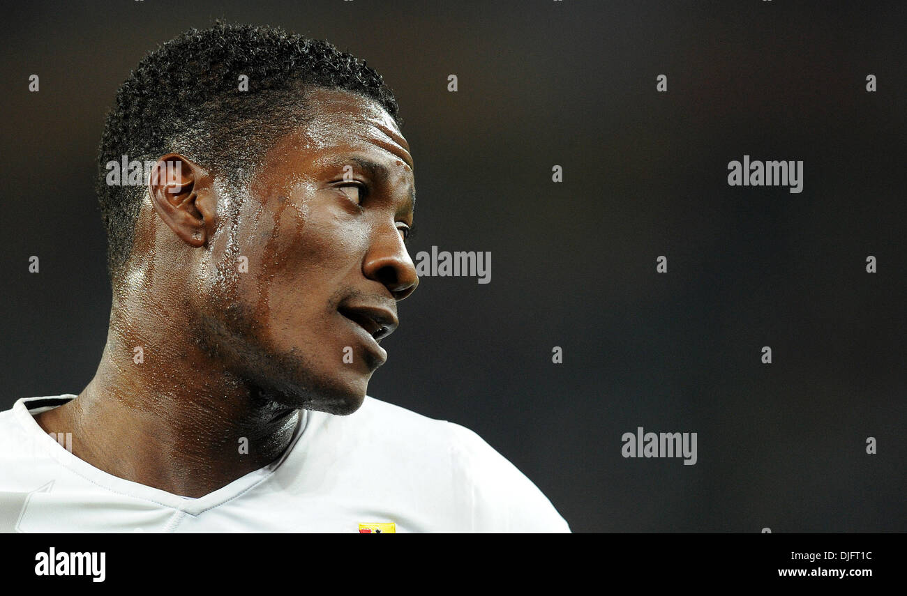 June 23, 2010 - Johannesburg, South Africa - Asamoah Gyan of Ghana looks during the 2010 FIFA World Cup soccer match between Ghana and Germany at Soccer City Stadium on June 23, 2010 in Johannesburg, South Africa. (Credit Image: © Luca Ghidoni/ZUMApress.com) Stock Photo