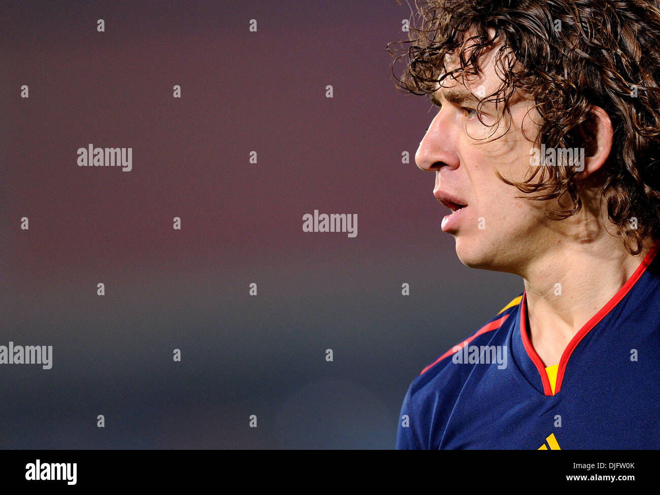June 25, 2010 - Pretoria, South Africa - Carles Puyol of Spain is seen during the 2010 FIFA World Cup soccer match between Chile and Spain at Loftus Versfeld Stadium on June 25, 2010 in Pretoria, South Africa. (Credit Image: © Luca Ghidoni/ZUMApress.com) Stock Photo