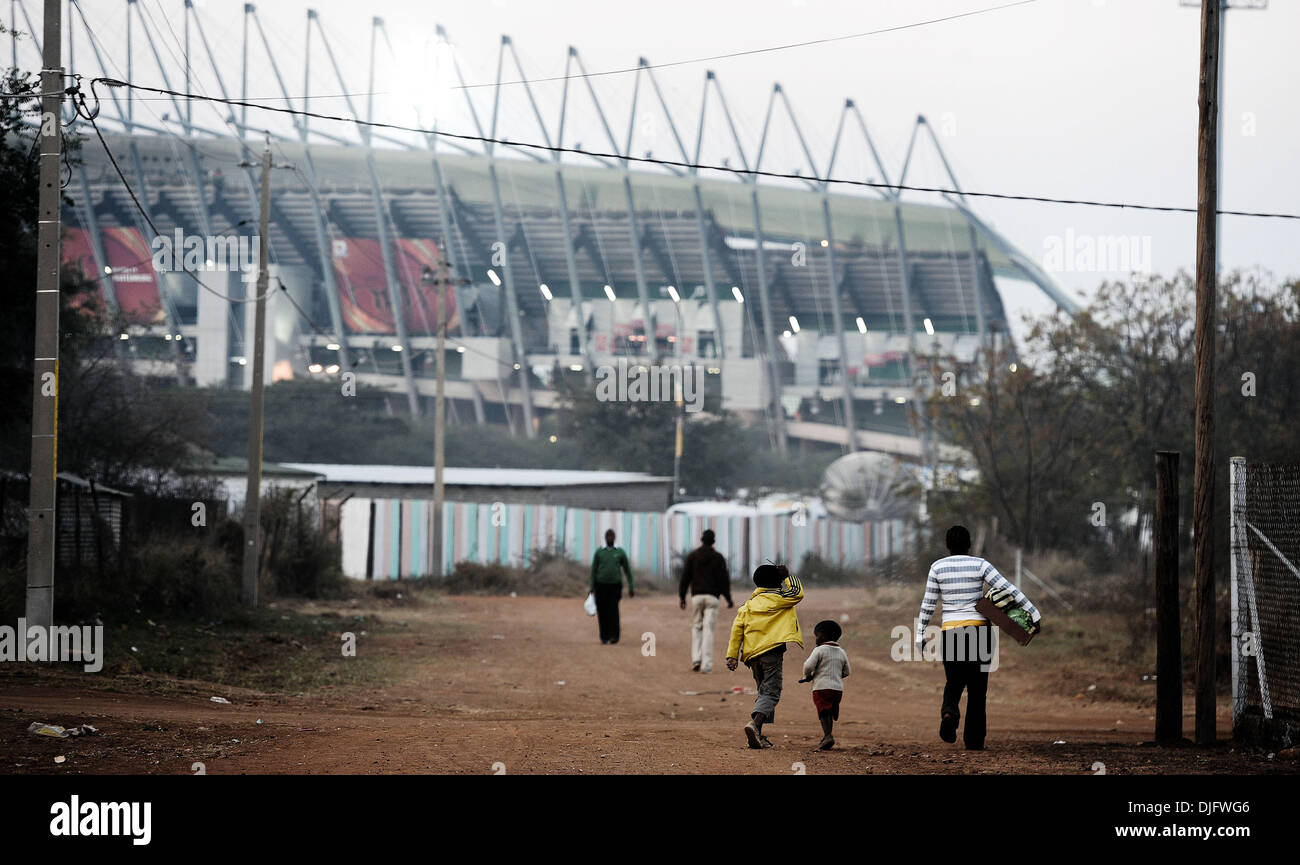 June 26, 2010 - Rustenburg, South Africa - A general view of the stadium before the 2010 FIFA World Cup soccer match between USA and Ghana at Royal Bafokeng Stadium on June 26, 2010 in Rustenburg, South Africa. (Credit Image: © Luca Ghidoni/ZUMApress.com) Stock Photo
