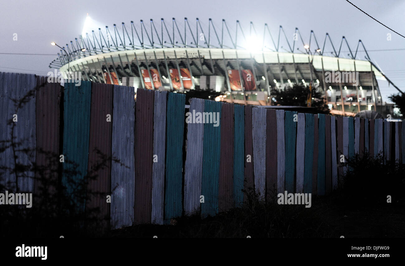 June 26, 2010 - Rustenburg, South Africa - A general view of the Royal Bafokeng stadium before the 2010 FIFA World Cup soccer match between USA and Ghana at Royal Bafokeng Stadium on June 26, 2010 in Rustenburg, South Africa. (Credit Image: © Luca Ghidoni/ZUMApress.com) Stock Photo
