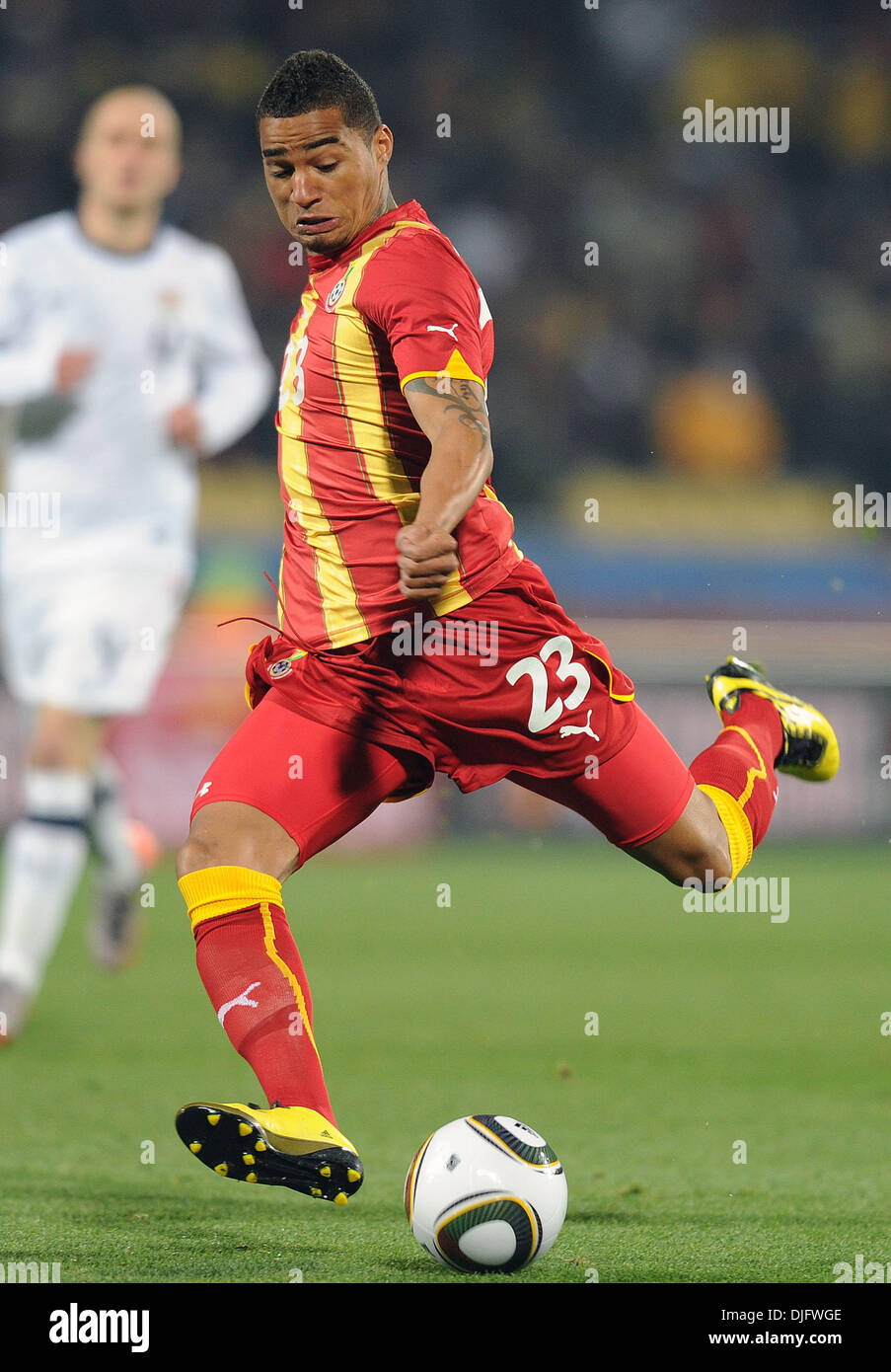 June 26, 2010 - Rustenburg, South Africa - Kevin Prince Boateng of Ghana scores a goal during the 2010 FIFA World Cup soccer match between USA and Ghana at Royal Bafokeng Stadium. (Credit Image: © Luca Ghidoni/ZUMApress.com) Stock Photo