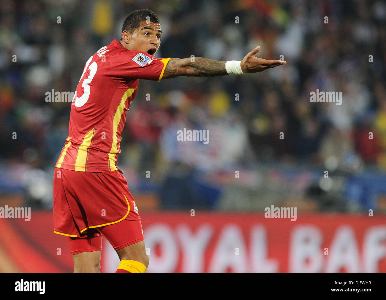 June 26, 2010 - Rustenburg, South Africa - Kevin Prince Boateng of GHANA gestures during the 2010 FIFA World Cup soccer match between USA and Ghana at Royal Bafokeng Stadium on June 26, 2010 in Rustenburg, South Africa. (Credit Image: © Luca Ghidoni/ZUMApress.com) Stock Photo