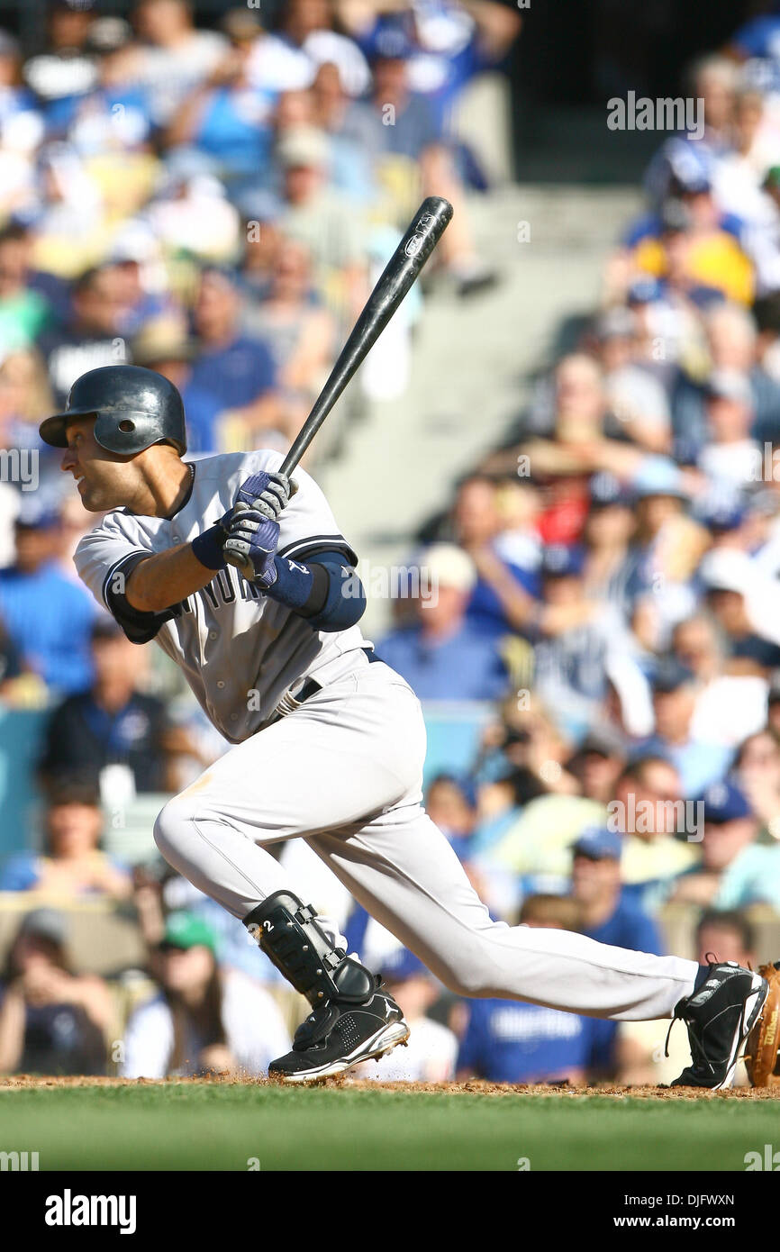 Derek Jeter, shortstop for the New York Yankees, takes batting practice  before the Yankee's home opener against the Kansas City Royals at Yankee  Stadium in New York City on April 11, 2006. (