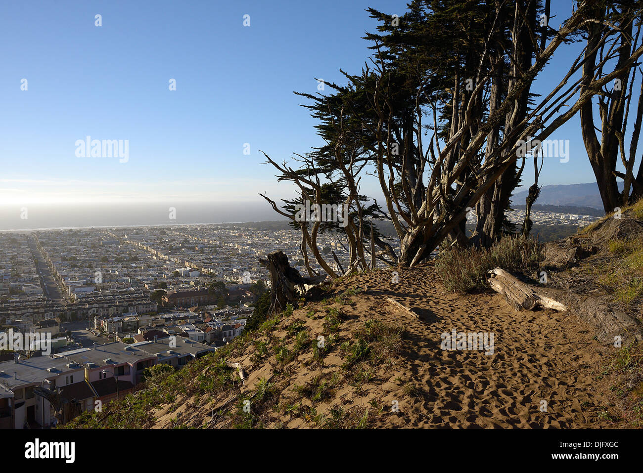 view from hawk hill larsen heights san francisco Stock Photo