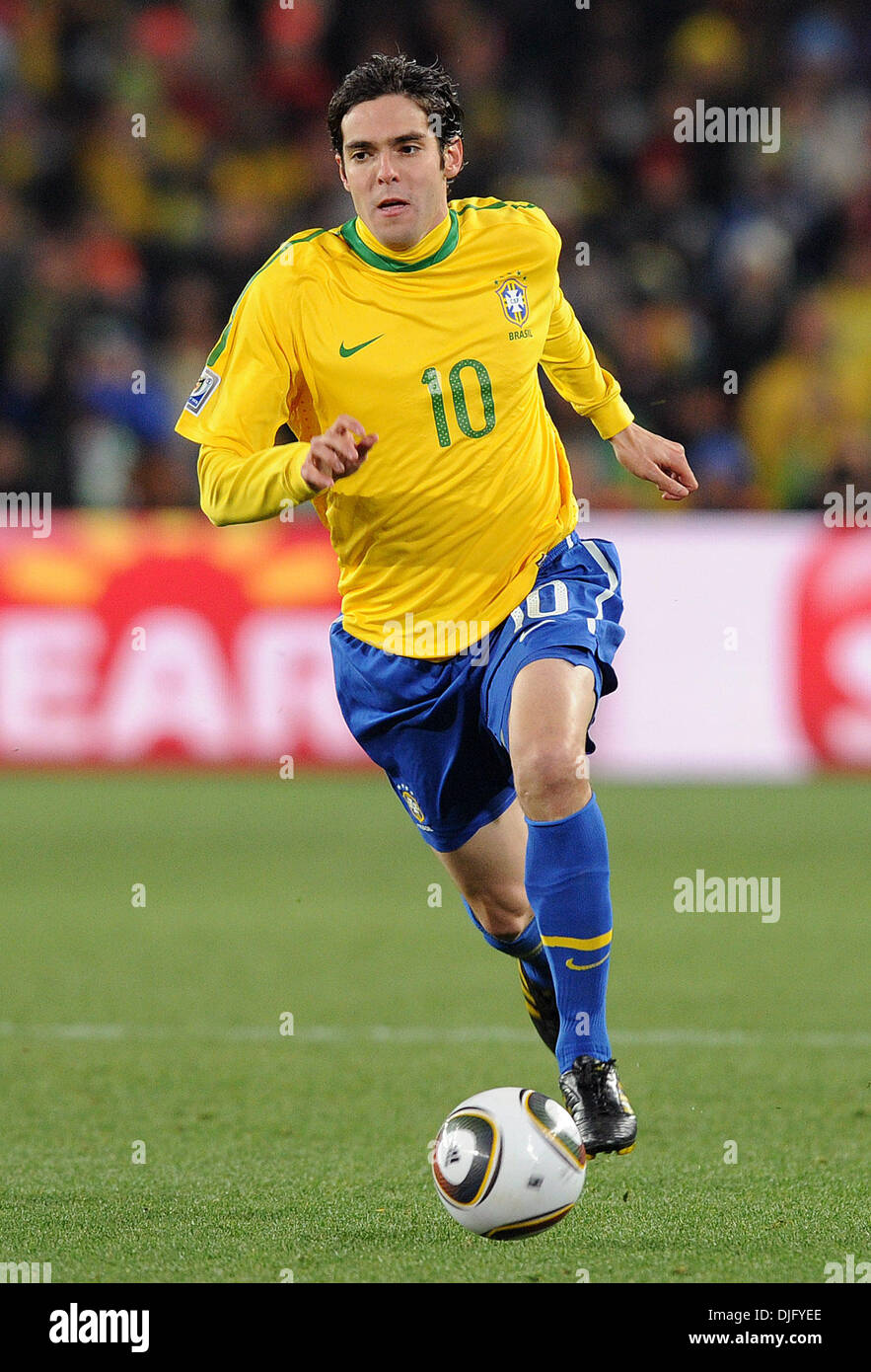 June 28, 2010 - Johannesburg, South Africa - Kaka of Brazil in action during the 2010 FIFA World Cup soccer match between Brazil and Chile at Ellis Park Stadium on June 28, 2010 in Johannesburg, South Africa. (Credit Image: © Luca Ghidoni/ZUMApress.com) Stock Photo