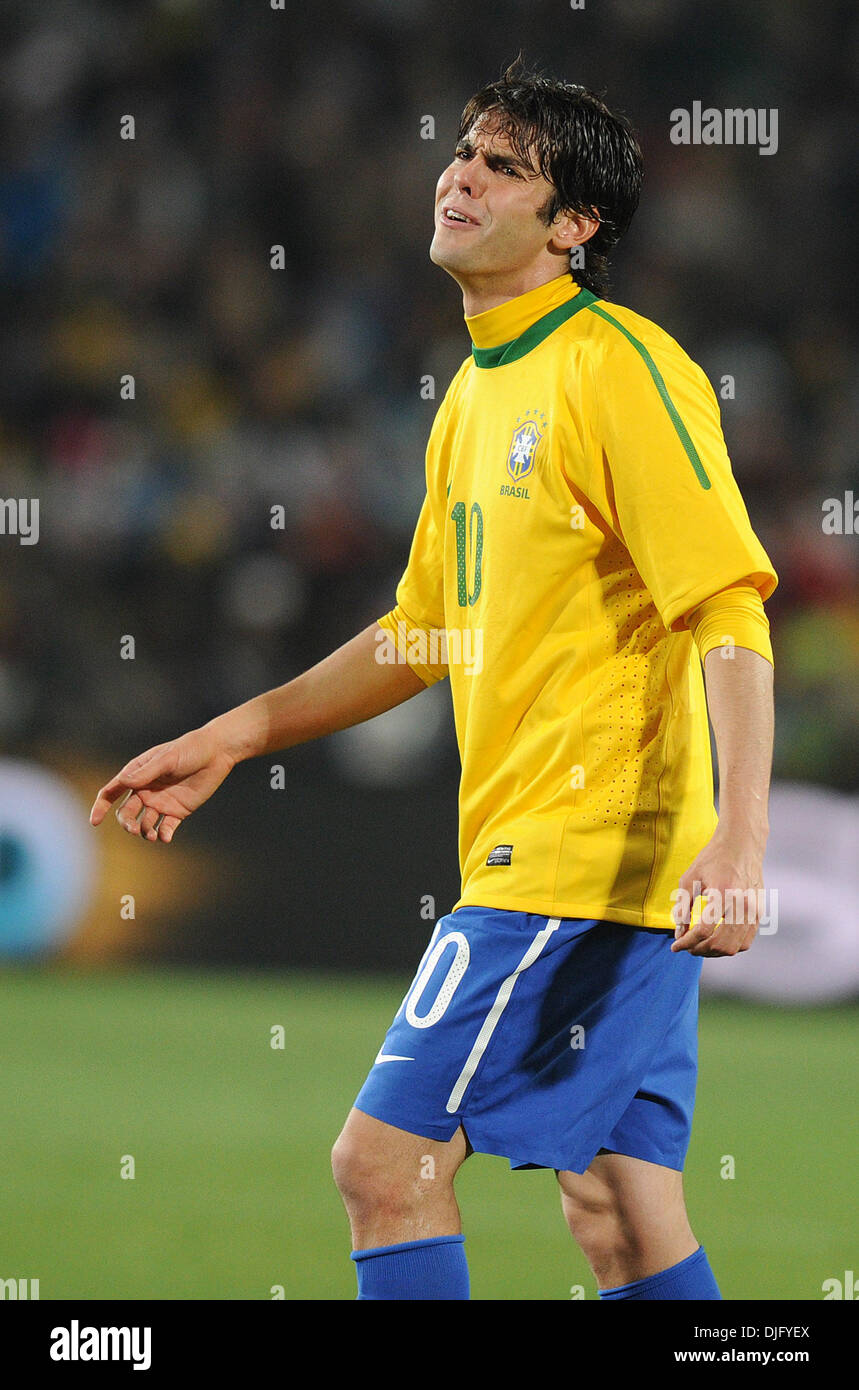 June 28, 2010 - Johannesburg, South Africa - Kaka of Brazil reacts during the 2010 FIFA World Cup soccer match between Brazil and Chile at Ellis Park Stadium on June 28, 2010 in Johannesburg, South Africa. (Credit Image: © Luca Ghidoni/ZUMApress.com) Stock Photo