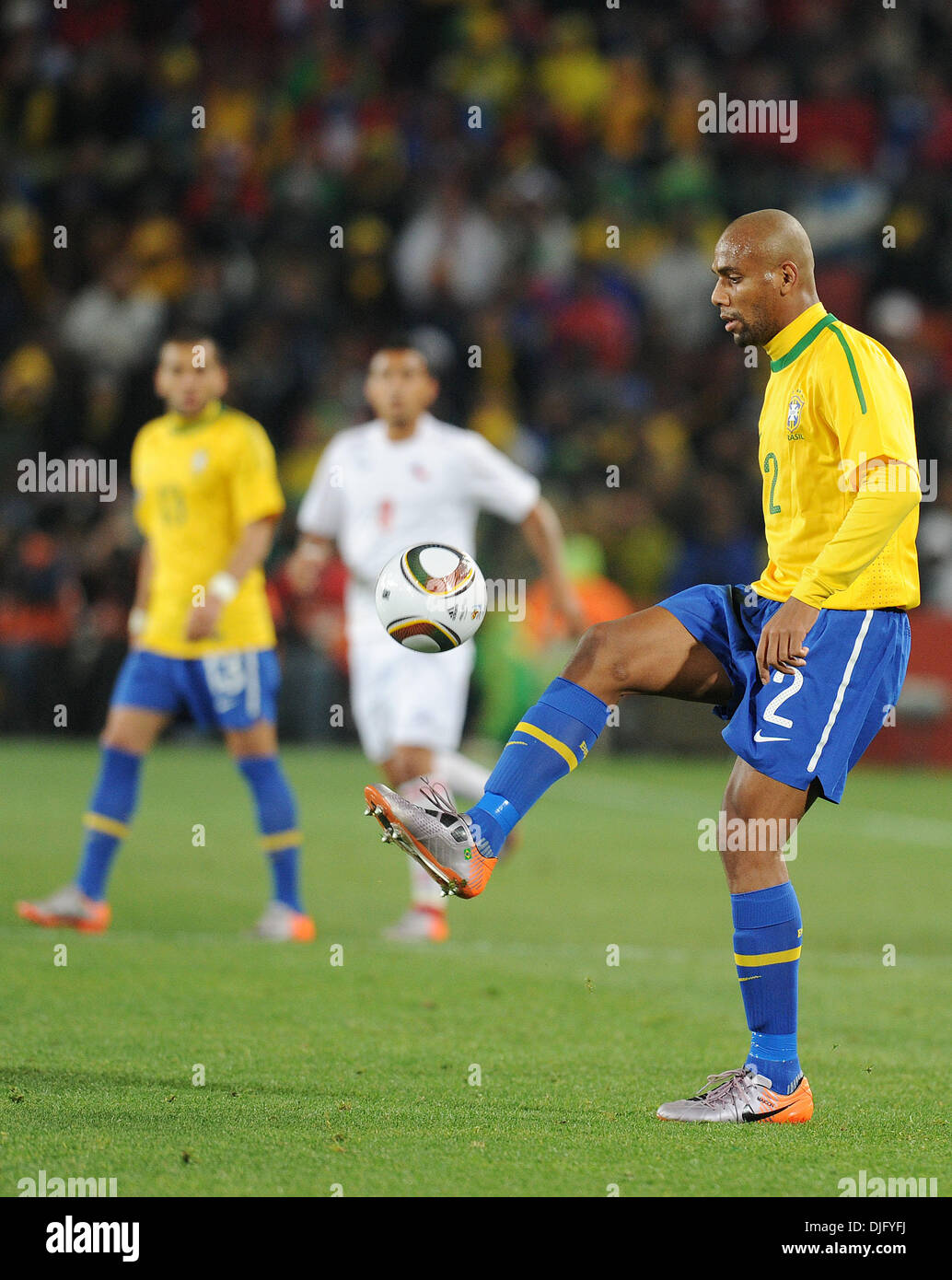 June 28, 2010 - Johannesburg, South Africa - Maicon of Brazil in action during the 2010 FIFA World Cup soccer match between Brazil and Chile at Ellis Park Stadium on June 28, 2010 in Johannesburg, South Africa. (Credit Image: © Luca Ghidoni/ZUMApress.com) Stock Photo