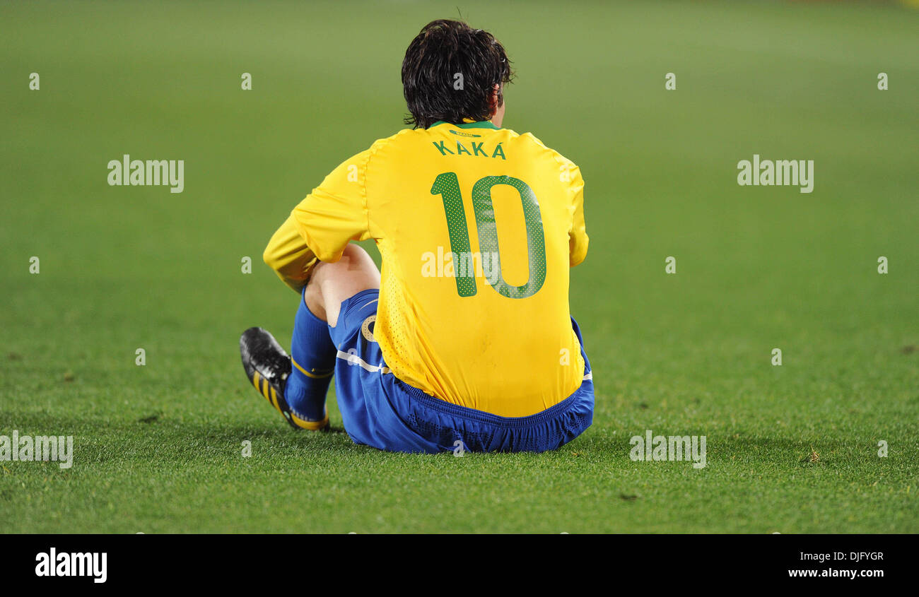 June 28, 2010 - Johannesburg, South Africa - Kaka of Brazil is seen on the pitch during the 2010 FIFA World Cup soccer match between Brazil and Chile at Ellis Park Stadium on June 28, 2010 in Johannesburg, South Africa. (Credit Image: © Luca Ghidoni/ZUMApress.com) Stock Photo