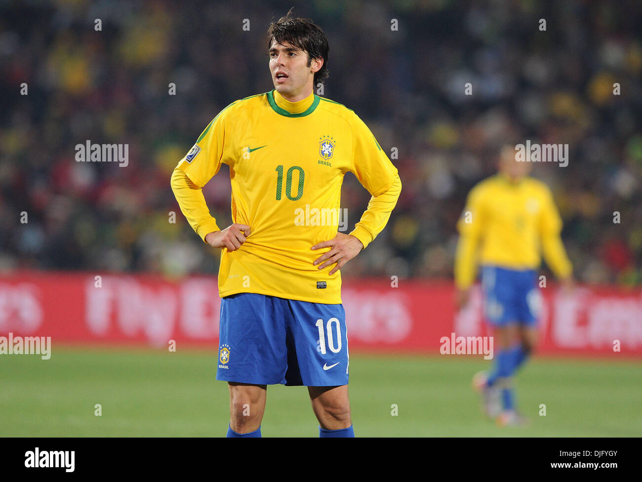 June 28, 2010 - Johannesburg, South Africa - Kaka of Brazil is seen during the 2010 FIFA World Cup soccer match between Brazil and Chile at Ellis Park Stadium on June 28, 2010 in Johannesburg, South Africa. (Credit Image: © Luca Ghidoni/ZUMApress.com) Stock Photo