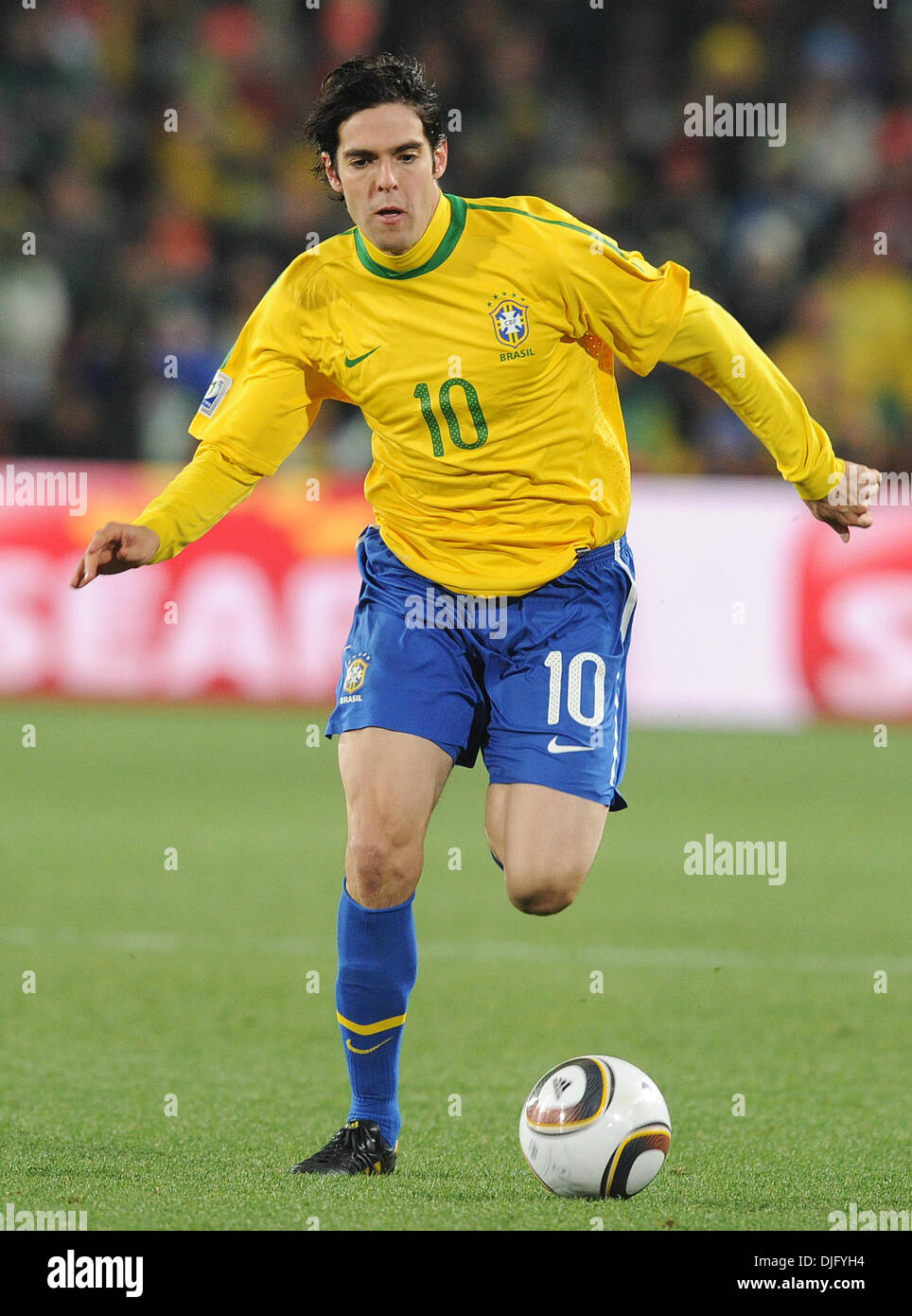June 28, 2010 - Johannesburg, South Africa - Kaka of Brazil in action during the 2010 FIFA World Cup soccer match between Brazil and Chile at Ellis Park Stadium on June 28, 2010 in Johannesburg, South Africa. (Credit Image: © Luca Ghidoni/ZUMApress.com) Stock Photo