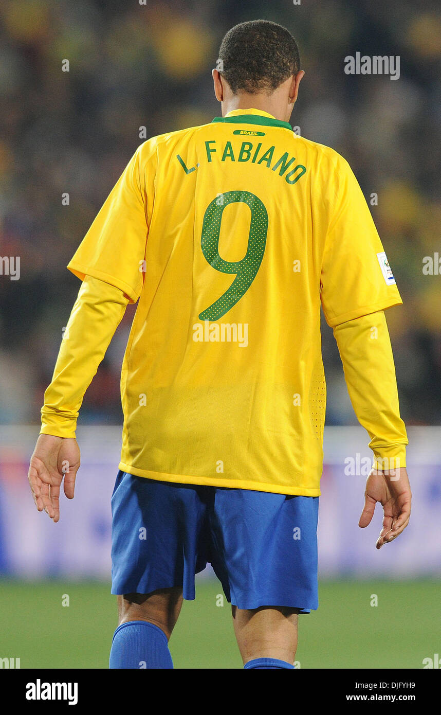 June 28, 2010 - Johannesburg, South Africa - Luis Fabiano of Brazil is seen during the 2010 FIFA World Cup soccer match between Brazil and Chile at Ellis Park Stadium on June 28, 2010 in Johannesburg, South Africa. (Credit Image: © Luca Ghidoni/ZUMApress.com) Stock Photo
