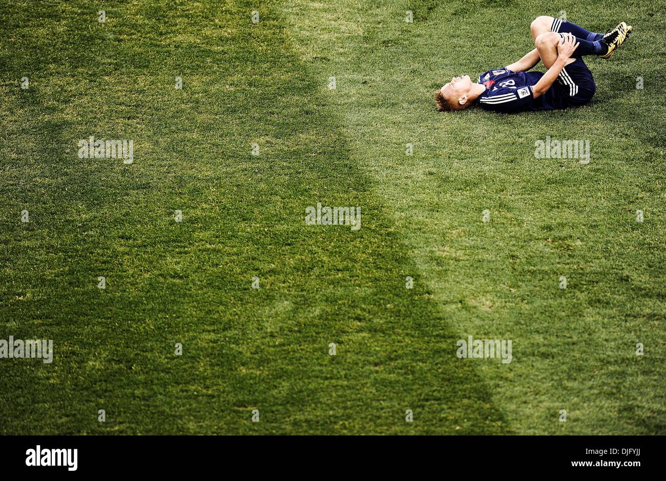 June 28, 2010 - Pretoria, South Africa - Keisuke Honda of Japan reacts during the 2010 FIFA World Cup soccer match between Paraguay and Japan at Loftus Versfeld Stadium on June 29, 2010 in Pretoria, South Africa. (Credit Image: © Luca Ghidoni/ZUMApress.com) Stock Photo