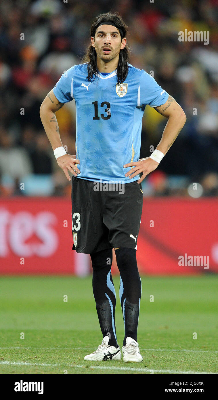 July 02, 2010 - Johannesburg, South Africa - Sebastian Abreu of Uruguay is seen during the 2010 FIFA World Cup Quarter Final soccer match between Uruguay and Ghana at Soccer City Stadium on June 02, 2010 in Johannesburg, South Africa. (Credit Image: © Luca Ghidoni/ZUMApress.com) Stock Photo