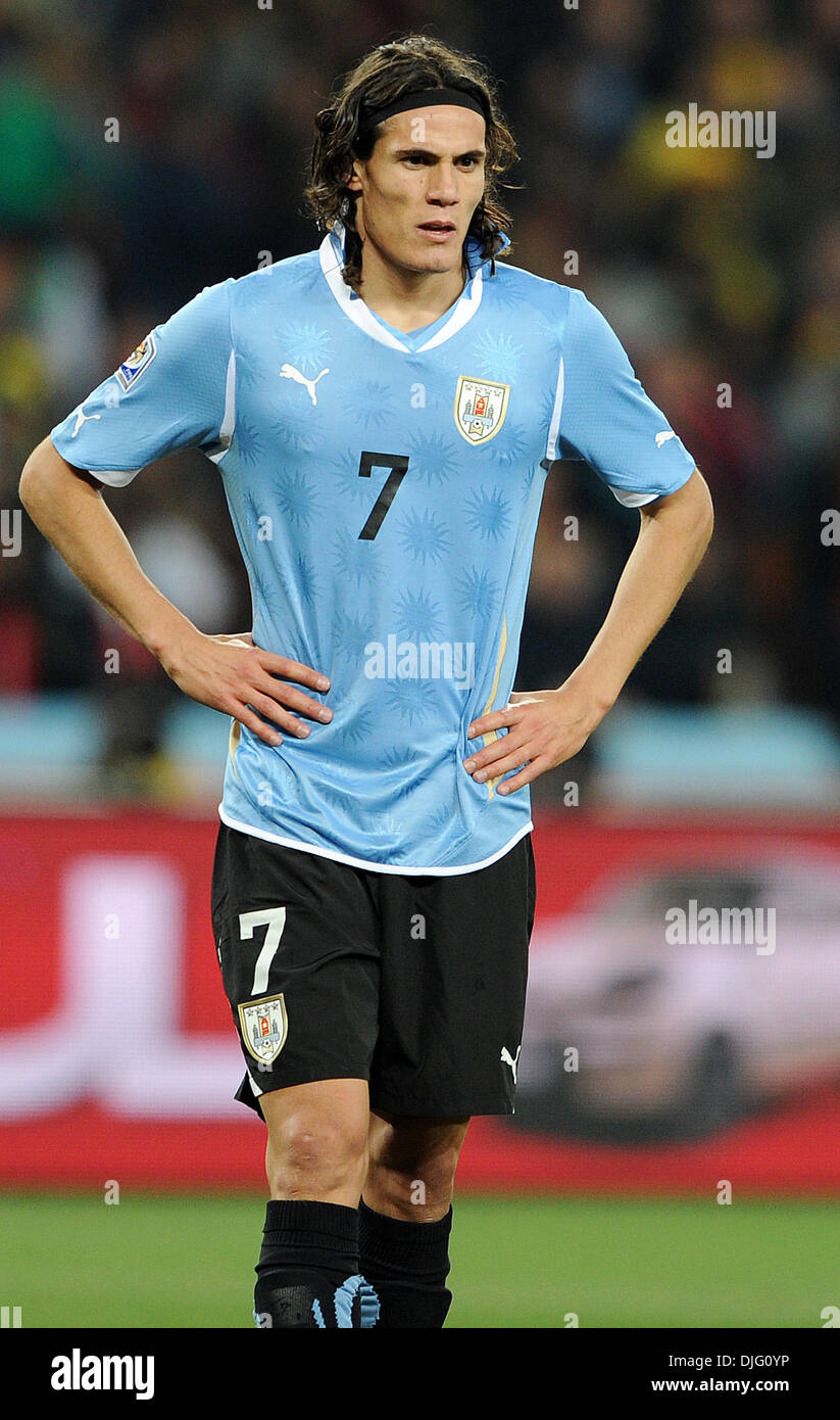 July 02, 2010 - Johannesburg, South Africa - Edinson Cavani of Uruguay is seen during the 2010 FIFA World Cup Quarter Final soccer match between Uruguay and Ghana at Soccer City Stadium on June 02, 2010 in Johannesburg, South Africa. (Credit Image: © Luca Ghidoni/ZUMApress.com) Stock Photo