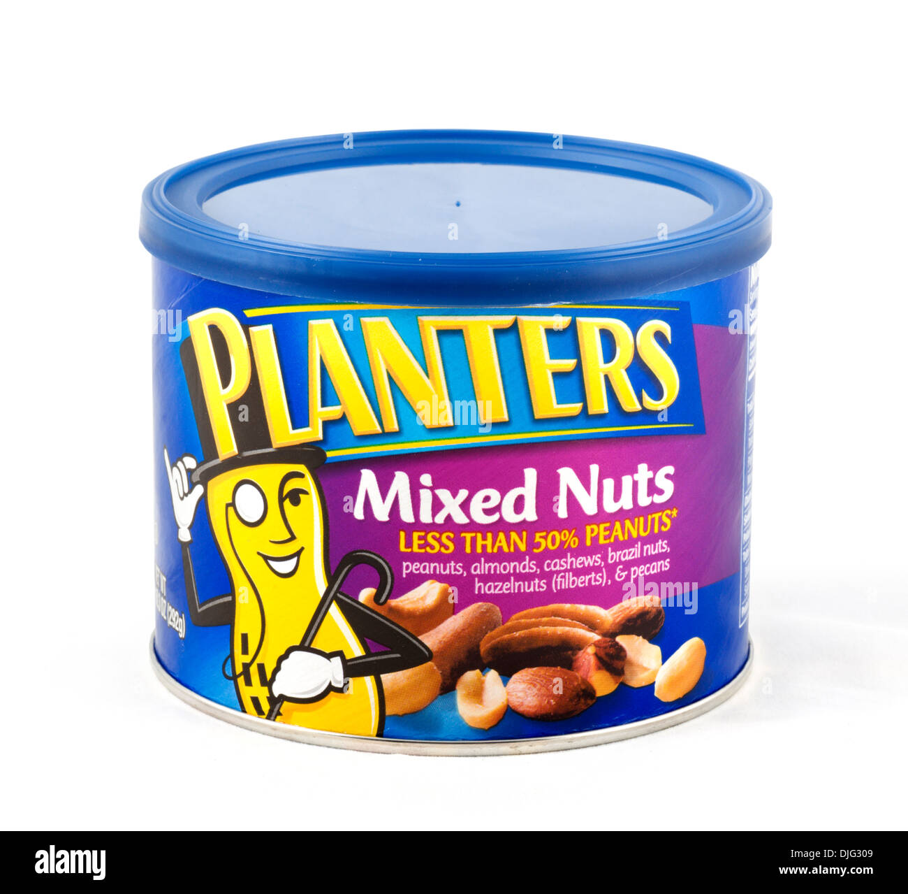 Tin of Planters Mixed Nuts, USA Stock Photo