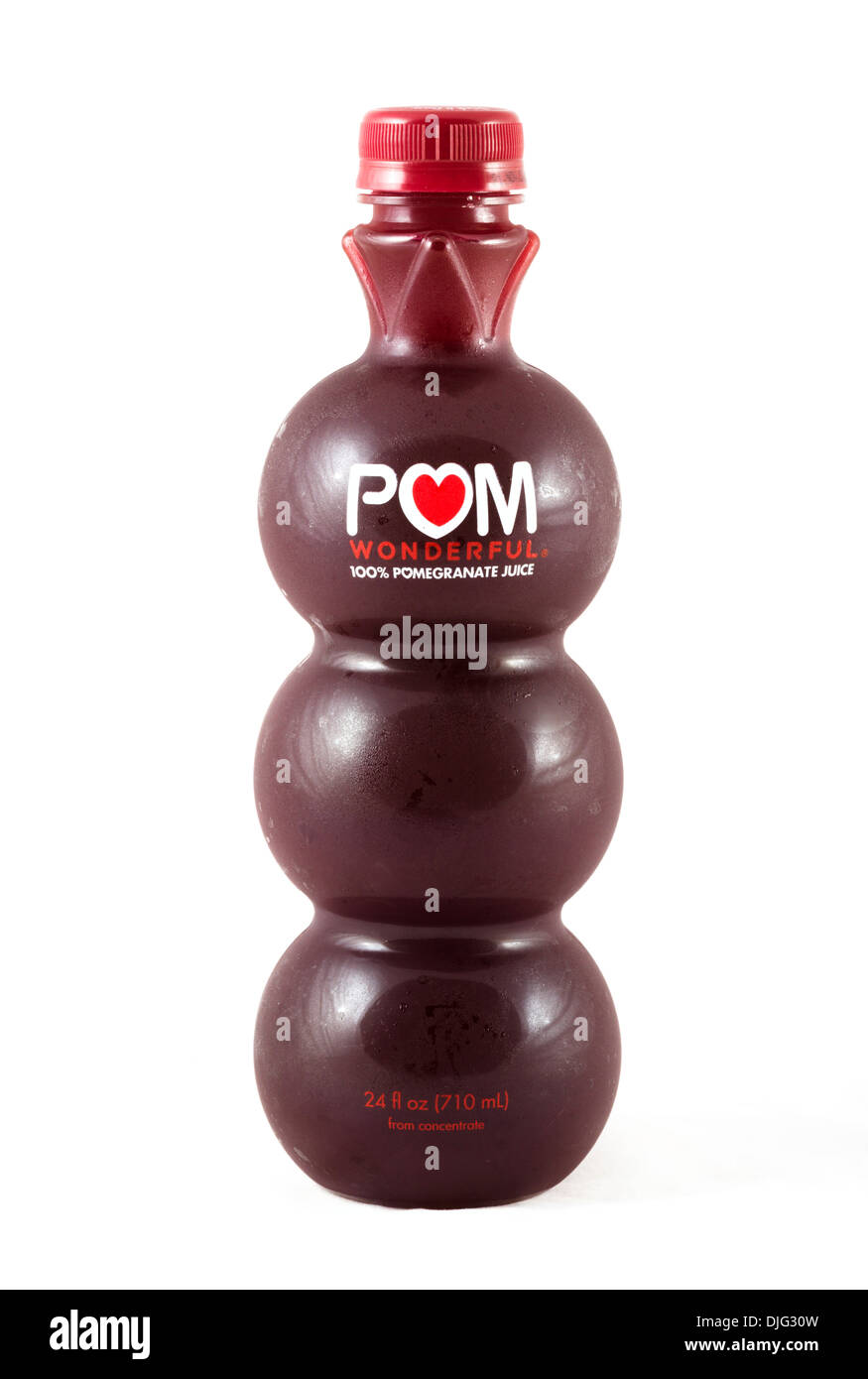 Bottle of chilled Pom Wonderful pomegranate juice, USA Stock Photo