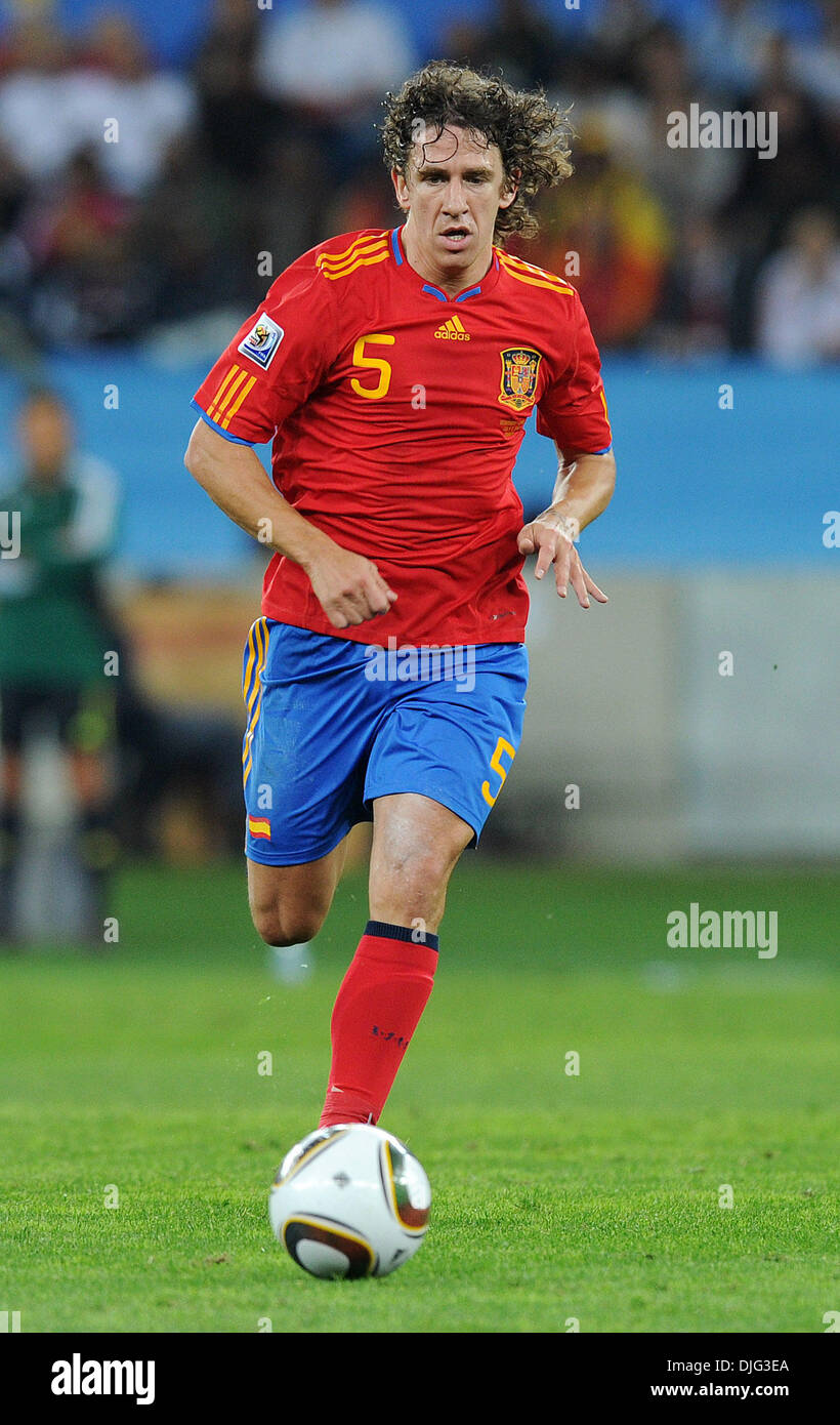 July 07, 2010 - Durban, South Africa - Carles Puyol of Spain in action during the 2010 FIFA World Cup Semi Final soccer match between Germany and Spain at Princess Magogo Stadium on July 7, 2010 in Durban, South Africa. (Credit Image: © Luca Ghidoni/ZUMApress.com) Stock Photo