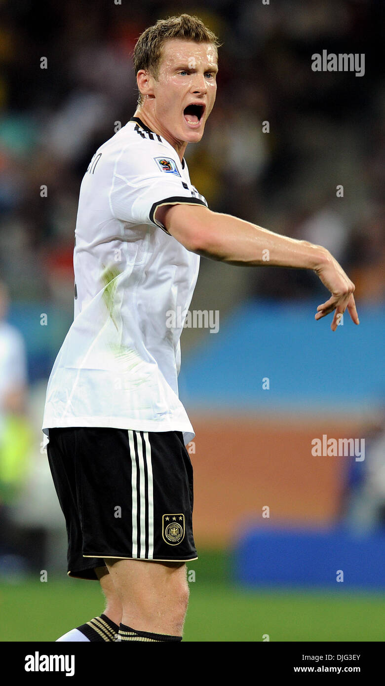 July 07, 2010 - Durban, South Africa - Marcell Jansen of Germany gestures during the 2010 FIFA World Cup Semi Final soccer match between Germany and Spain at Princess Magogo Stadium on July 7, 2010 in Durban, South Africa. (Credit Image: © Luca Ghidoni/ZUMApress.com) Stock Photo
