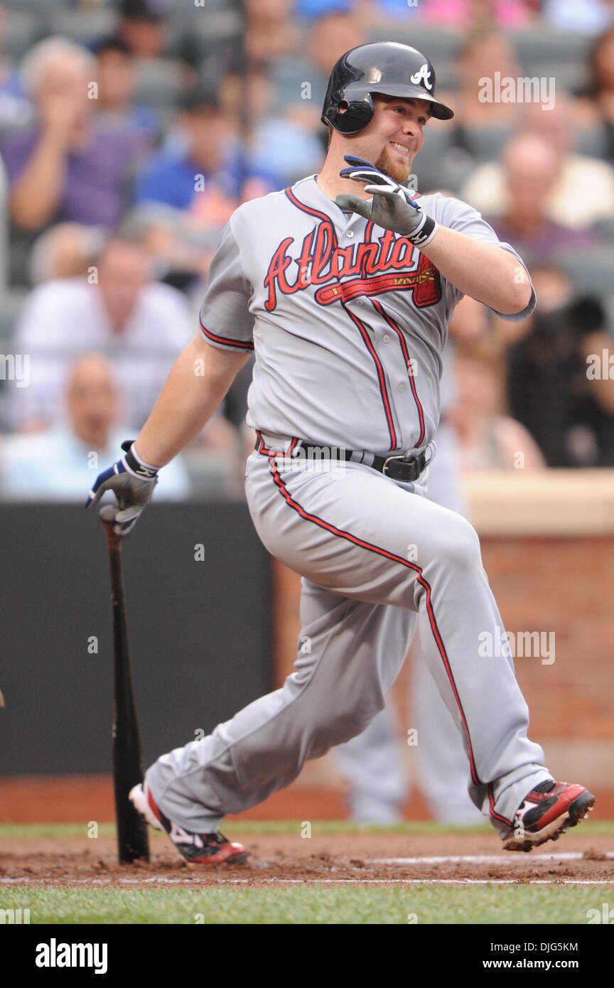 10 July, 2010: Atlanta Braves catcher Brian McCann (16) bats during MLB  action as the Braves defeat the Mets 4-0 at Citi Field in Flushing, N.Y.  (Credit Image: © Will Schneekloth/Southcreek Global/ZUMApress.com