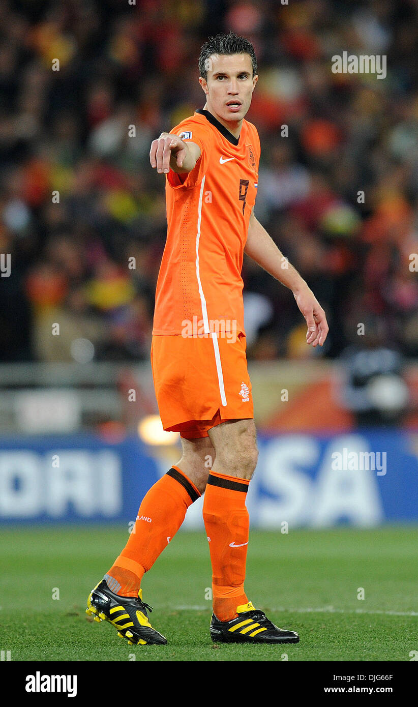 July 11, 2010 - Johannesburg, South Africa - Robin Van Persie of Netherlands gestures during the 2010 FIFA World Cup Final soccer match between Netherlands and Spain at Soccer City Stadium on July 11, 2010 in Johannesburg, South Africa. (Credit Image: © Luca Ghidoni/ZUMApress.com) Stock Photo