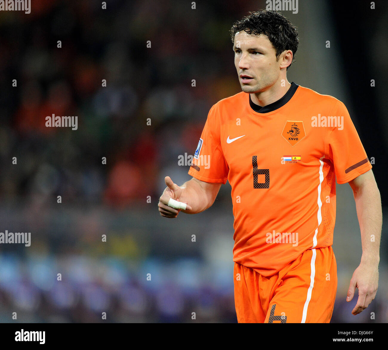July 11, 2010 - Johannesburg, South Africa - Mark Van Bommel of Netherlands  gestures during the 2010 FIFA World Cup Final soccer match between  Netherlands and Spain at Soccer City Stadium on