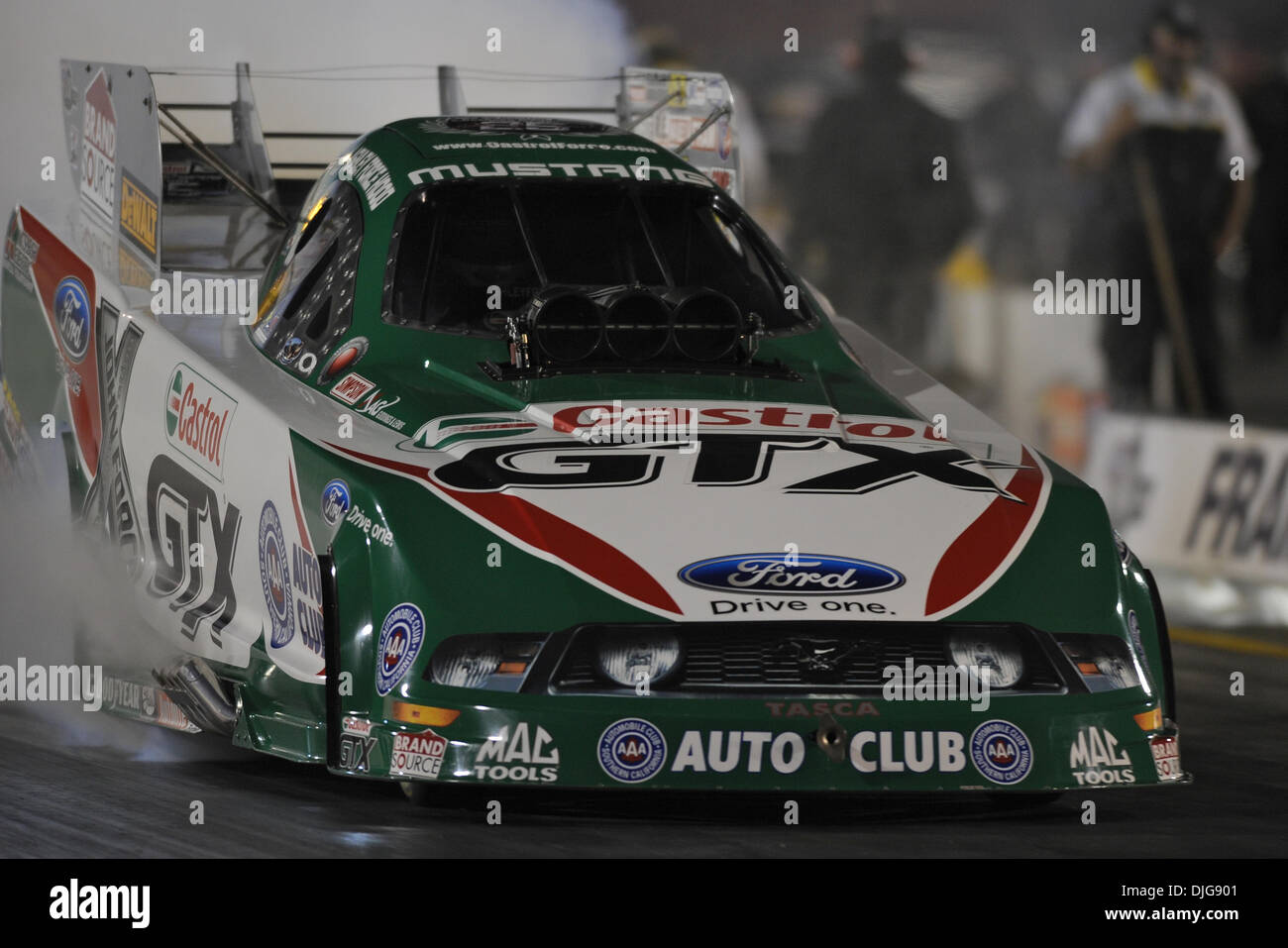 July 16, 2010 - Sonoma, California, U.S - 16 July 2010: Ashley Force Hood of Yorba Linda, CA competes in the Funny Car class at the FRAM Autolite NHRA Nationals at Infineon Raceway, Sonoma, CA. (Credit Image: © Matt Cohen/Southcreek Global/ZUMApress.com) Stock Photo