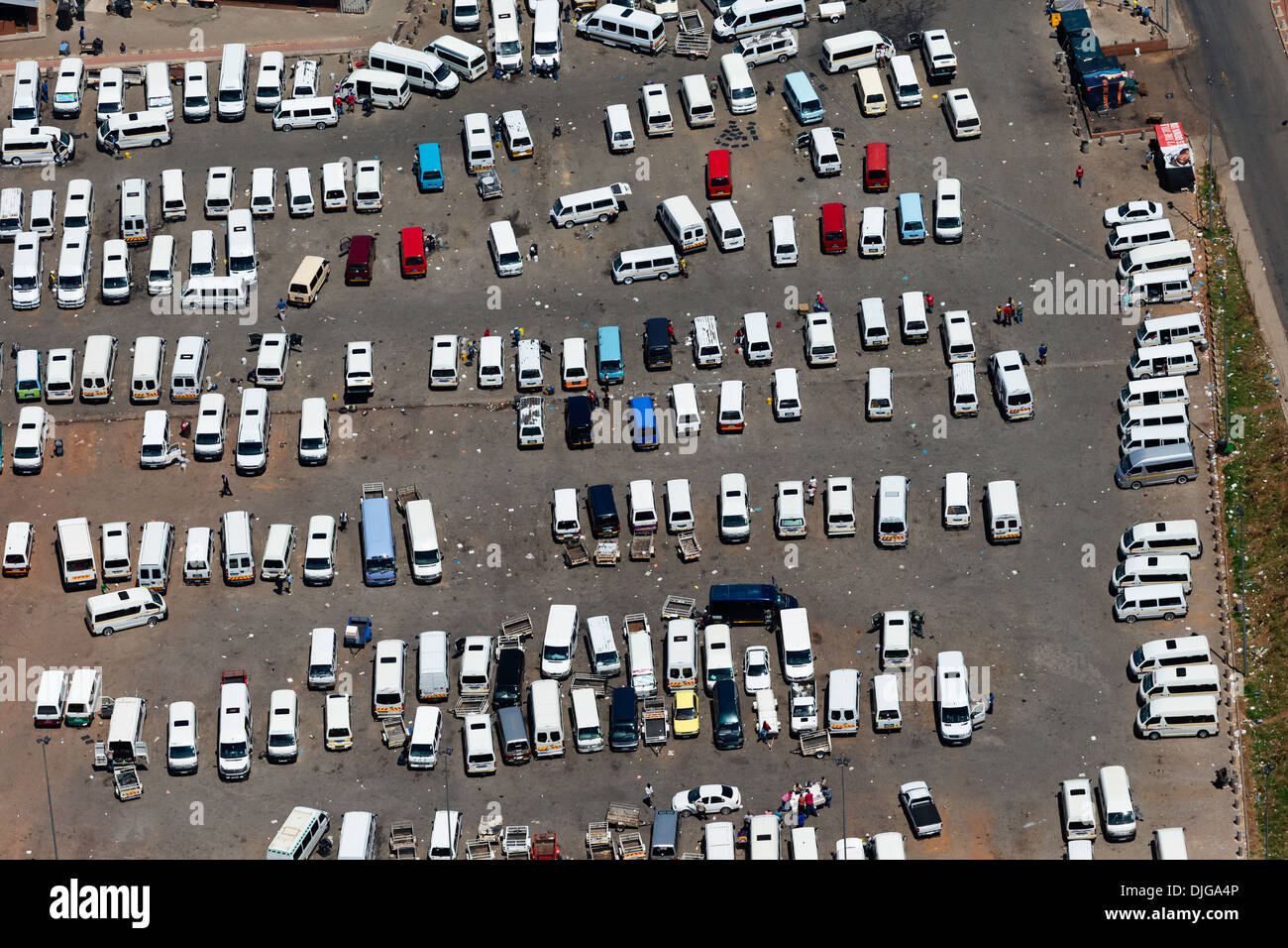 Aerial view of a taxi rank.Johannesburg.South Africa Stock Photo