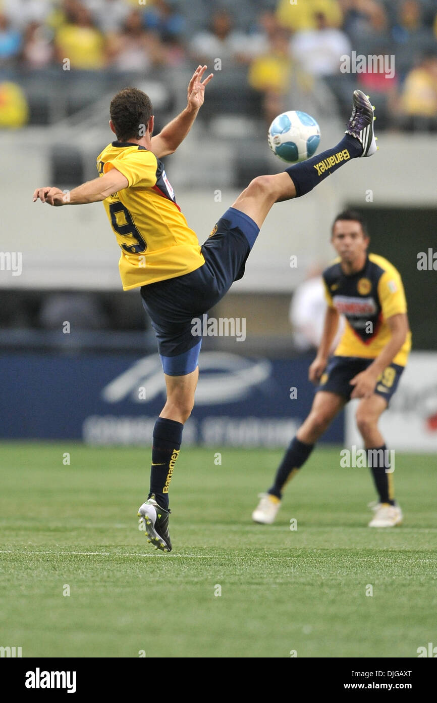 July 17, 2010 - Arlington, TX, United States of America - 17 July 2010:  .Club America #29 Layun Miguel fights for the ball.during the MLS Club America vs. San Luis FC game at Cowboys Stadium in Arlington, TX. Mandatory Credit: Manny Flores/Southcreek Global (Credit Image: © Southcreek Global/ZUMApress.com) Stock Photo
