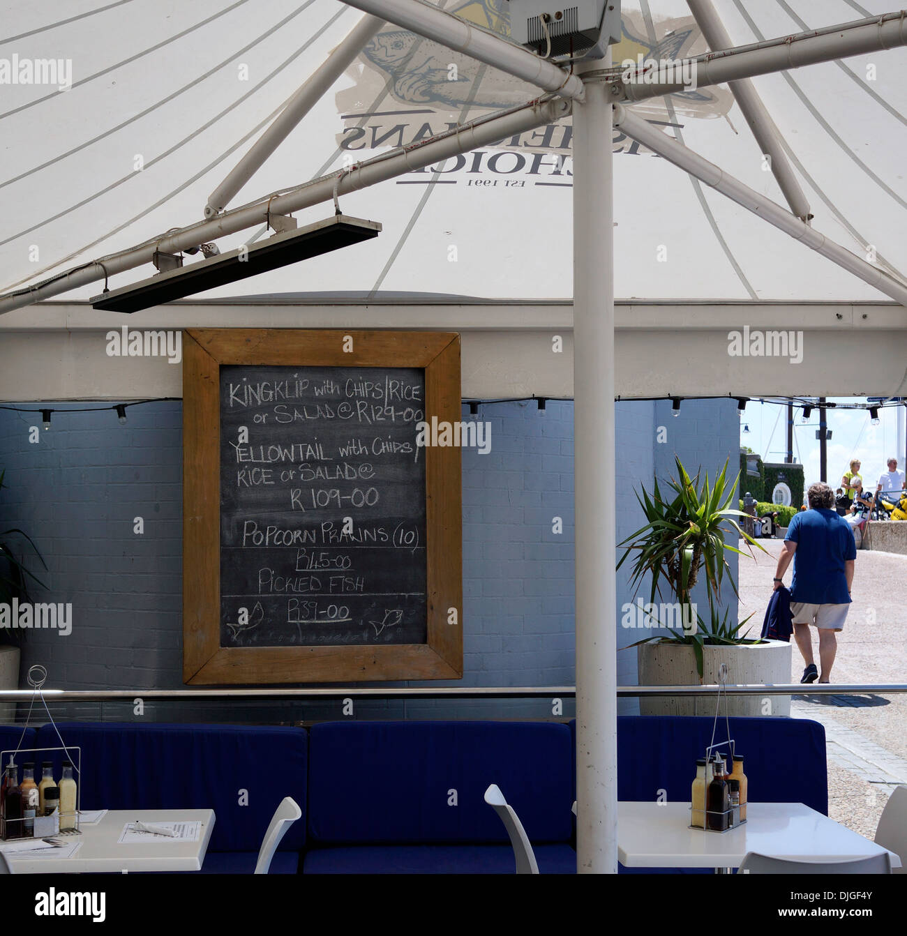 Menu board Fish at Fisherman's Choice at the V&A Waterfront in Cape ...