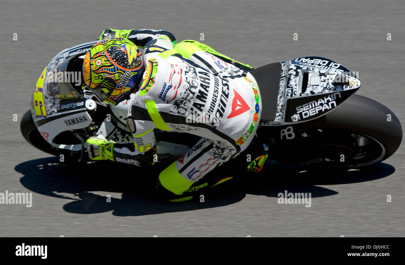 July 23, 2010 - Monterey, California, U.S. - VALENTINO ROSSI #46 during the  first practice session of the