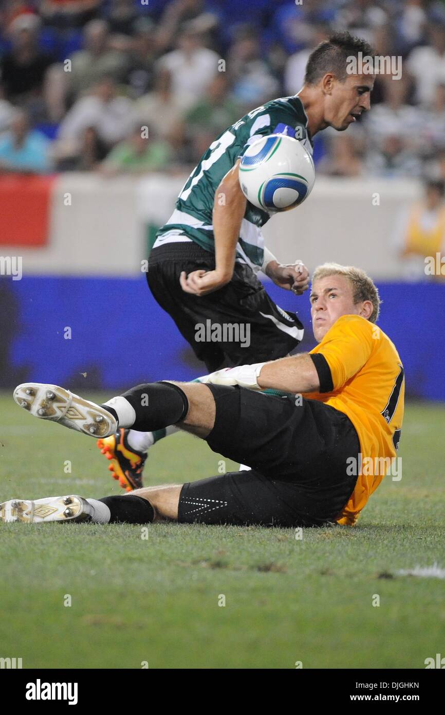 Manchester City Goal Keeper Stuart Taylor (#12) saves during the second match of the New York Football Challenge hosted by New York Red Bulls at Red Bull Stadium in Harrison, New Jersey. (Credit Image: © Brooks Van Arx/Southcreek Global/ZUMApress.com) Stock Photo