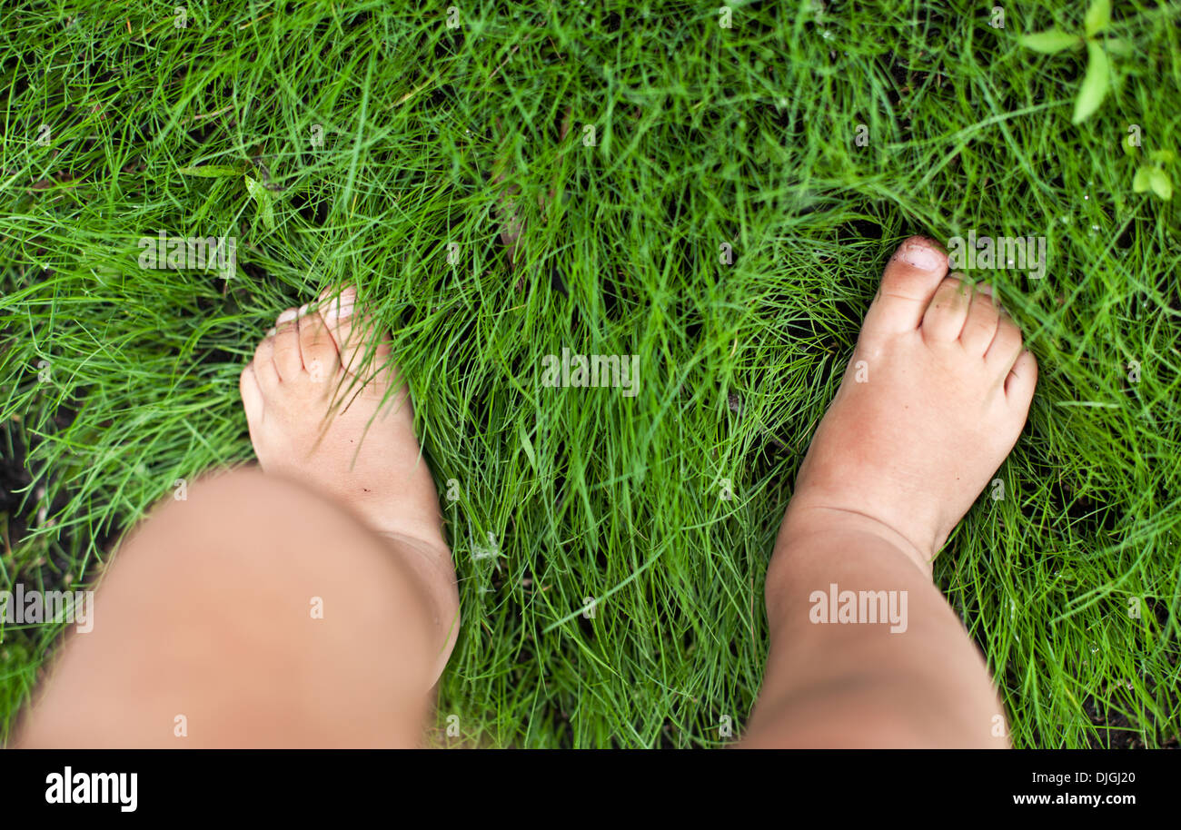 Kids Five Fingers On Green Grass Stock Photo 2244762075