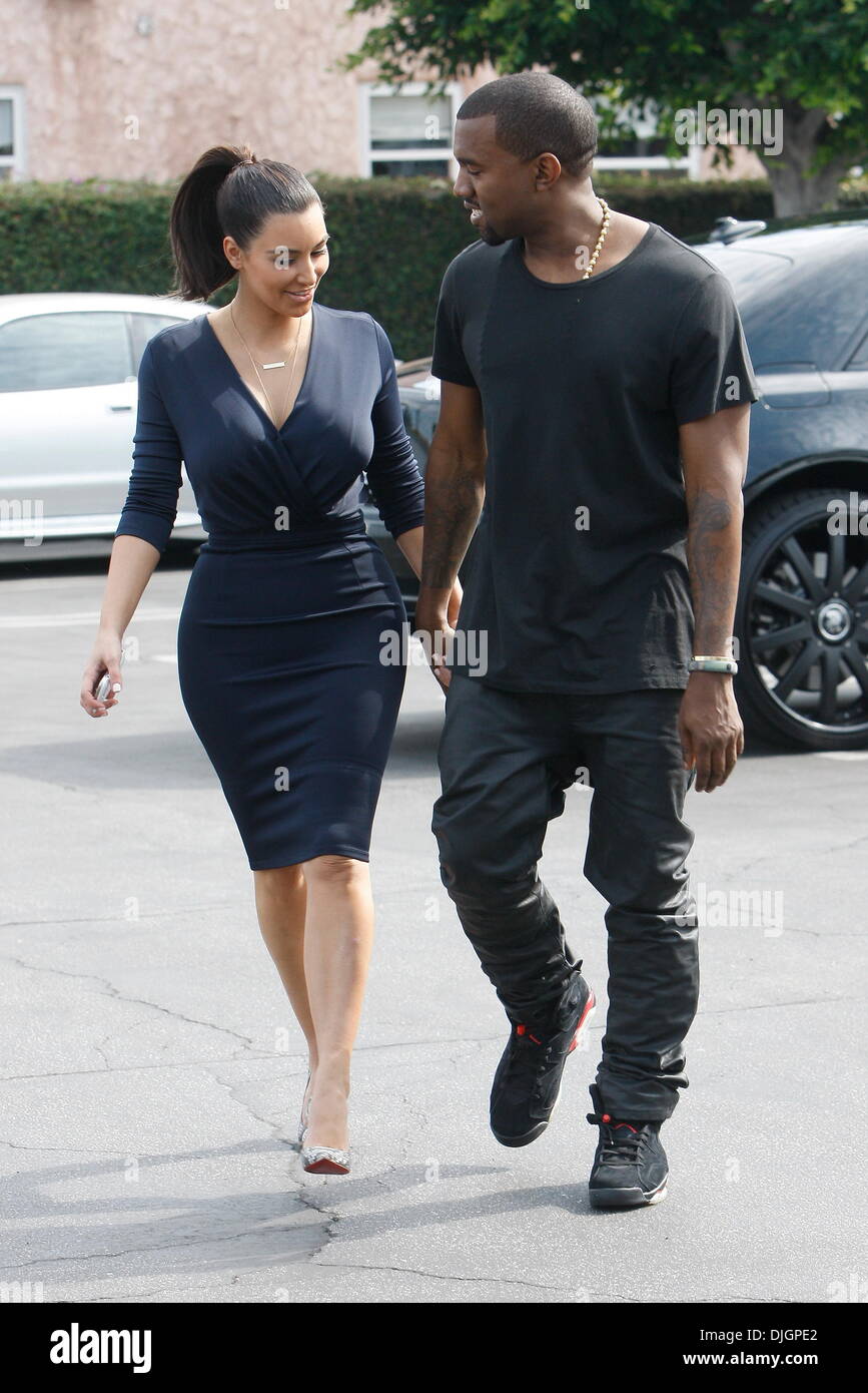 Kim Kardashian and Kanye West head out to lunch in Beverly Hills after  attending the grand opening of Dash Los Angeles, California - 13.07.12  Stock Photo - Alamy