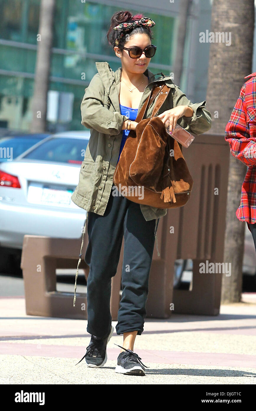 Vanessa Hudgens is seen after a workout and grabs a healthy meal Los
