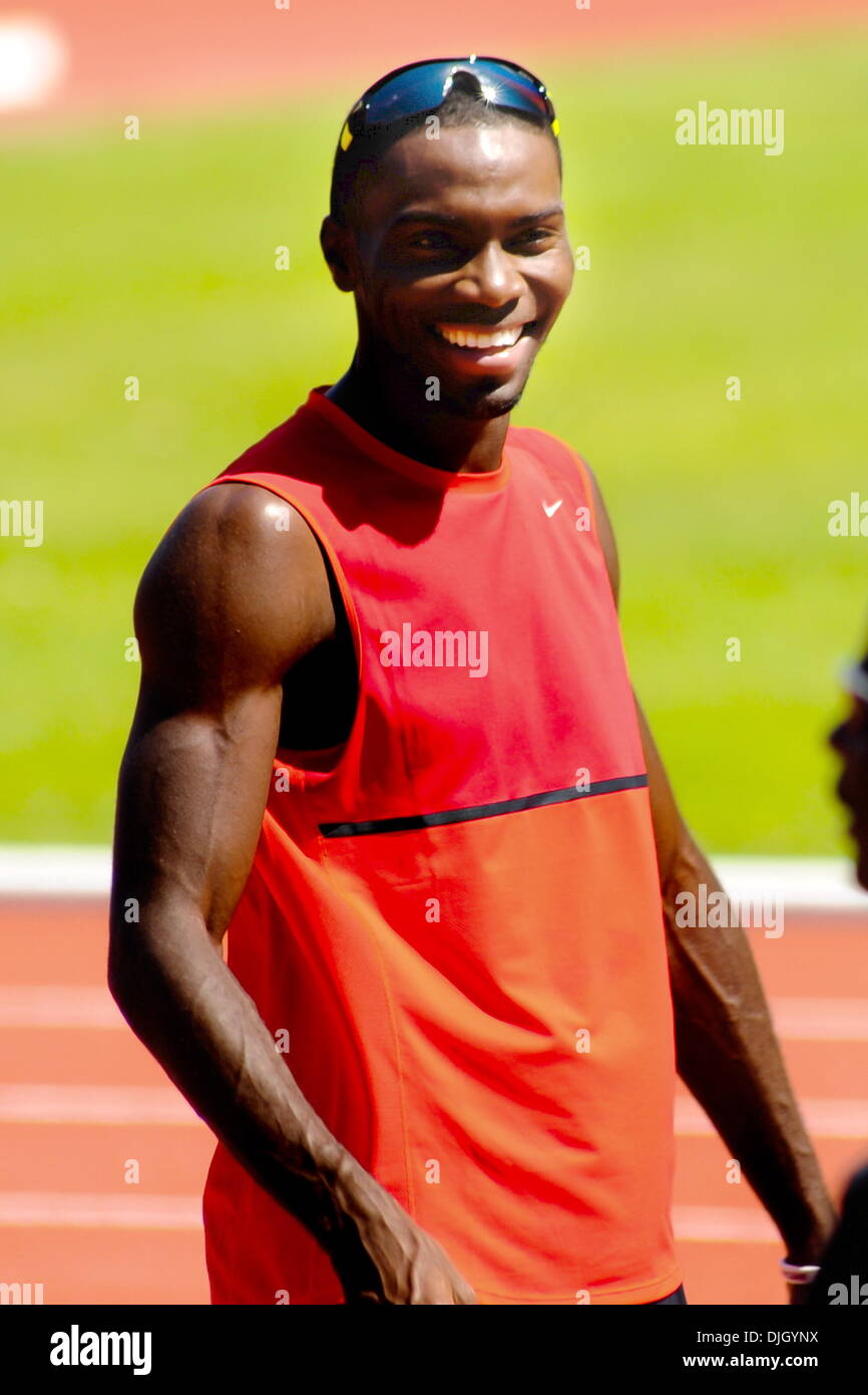 The USA Olympic Track and Field team train at Alexander Stadium, Perry Park Birmingham, England