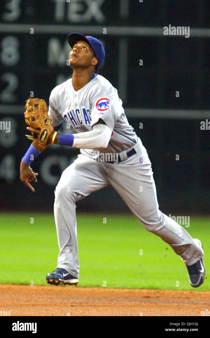 Chicago Cubs Infielder Starlin Castro (13) charges a fly ball in the ...