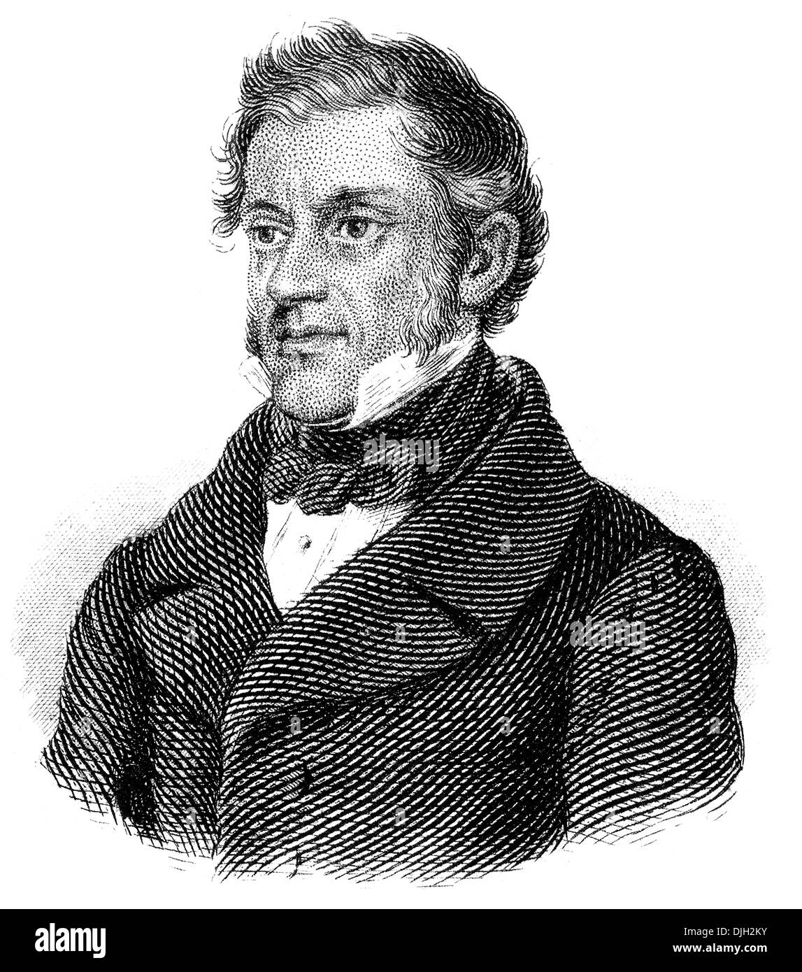 Portrait of Franz Grillparzer, 1791 - 1872, an Austrian writer, Austrian national poet, Stock Photo