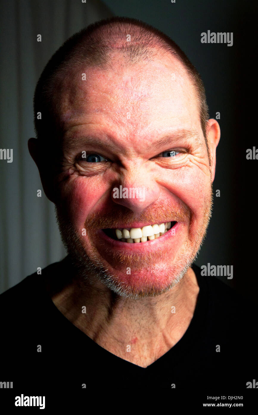 Angry 43 year old man. Stock Photo