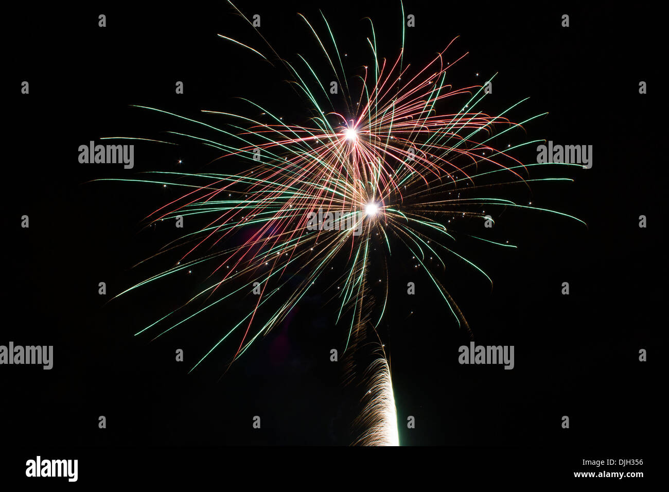 Shot of fireworks at display show Stock Photo