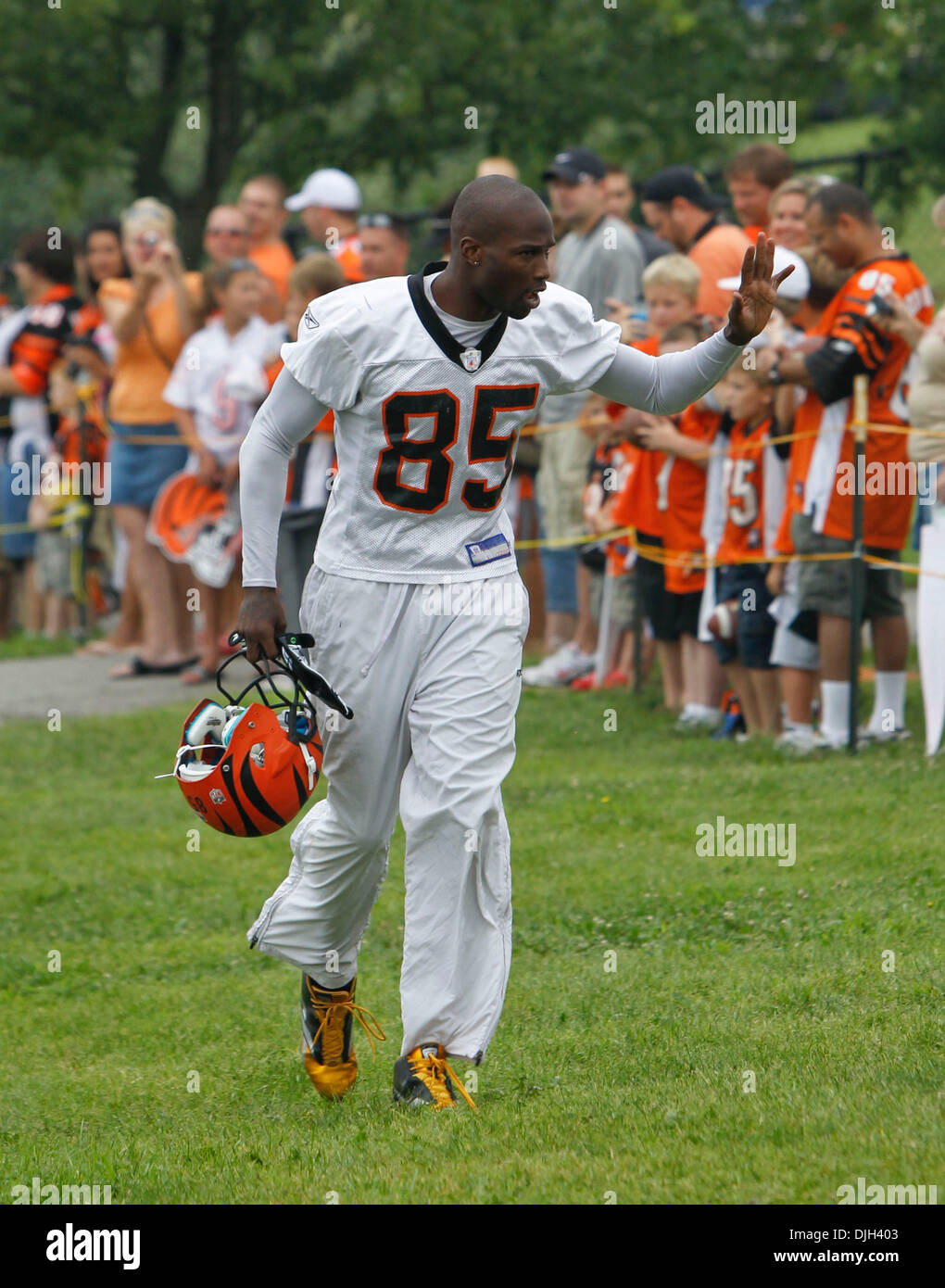 Cincinnati Bengals wide receiver Chad Johnson (85) gets tackled by