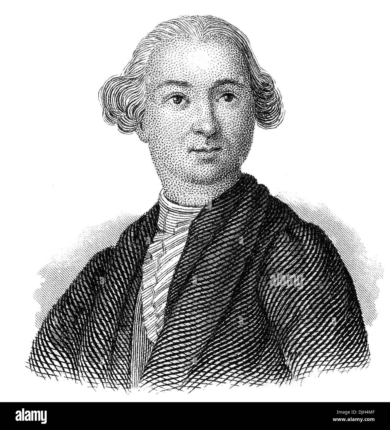 portrait of Carlo Goldoni, 1707 - 1793, an Italian comic poet and librettist, Stock Photo
