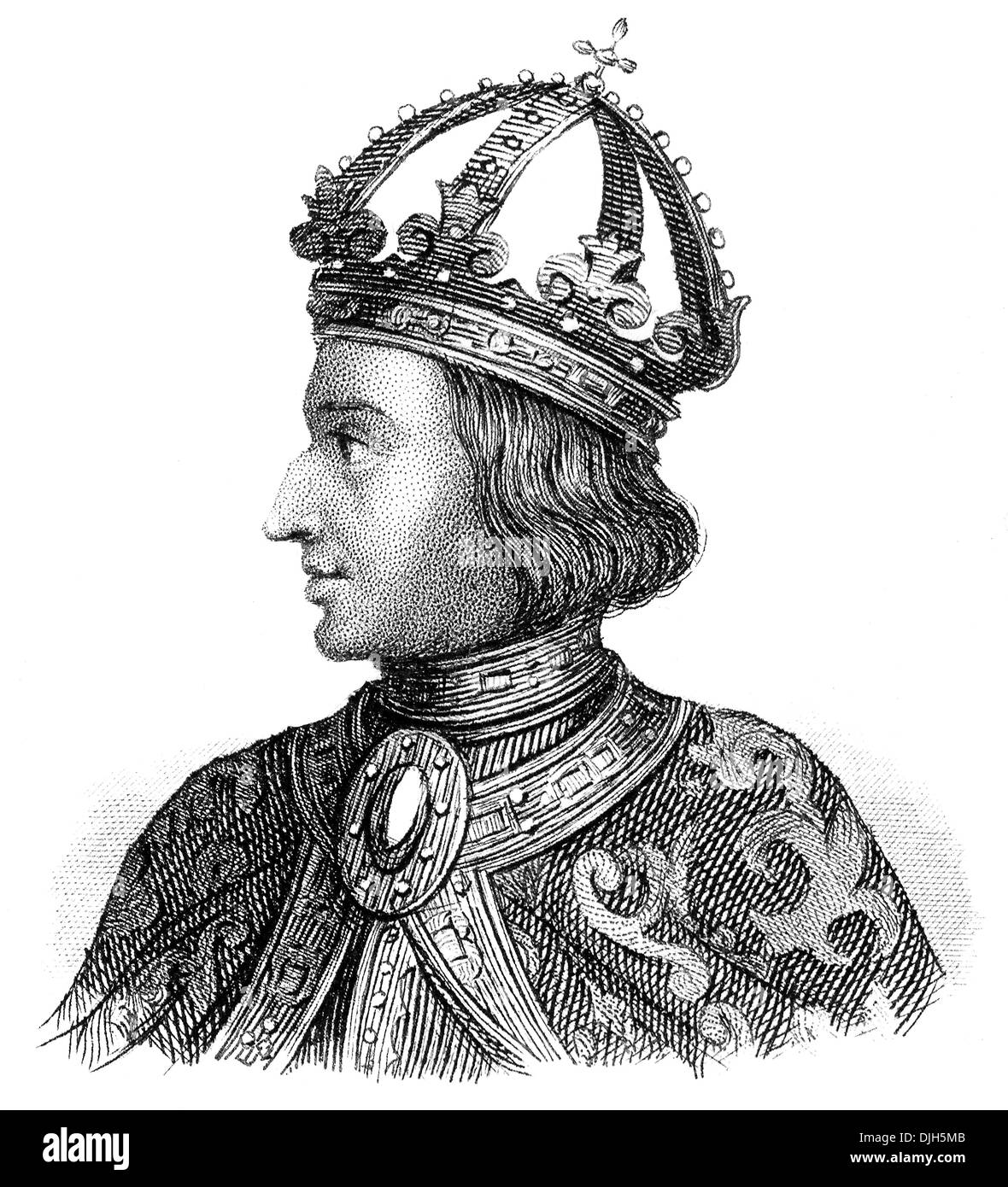 Portrait of Albert I of Habsburg, 1255 - 1308, King of the Romans and Duke of Austria, Stock Photo