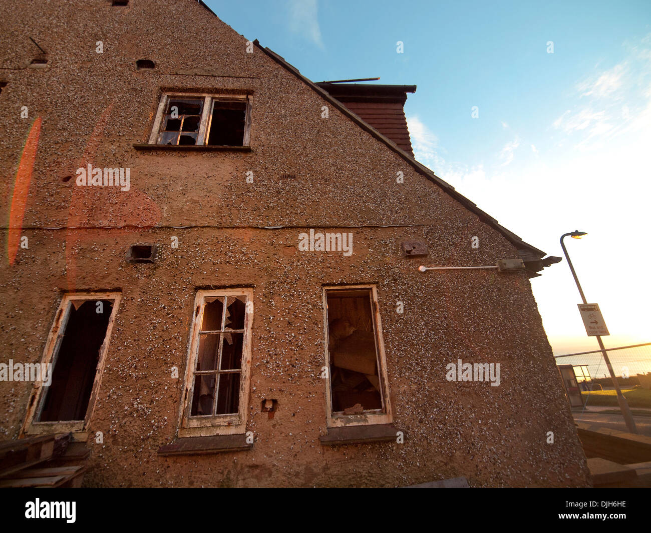 A neglected and disintegrating house in southern England Stock Photo