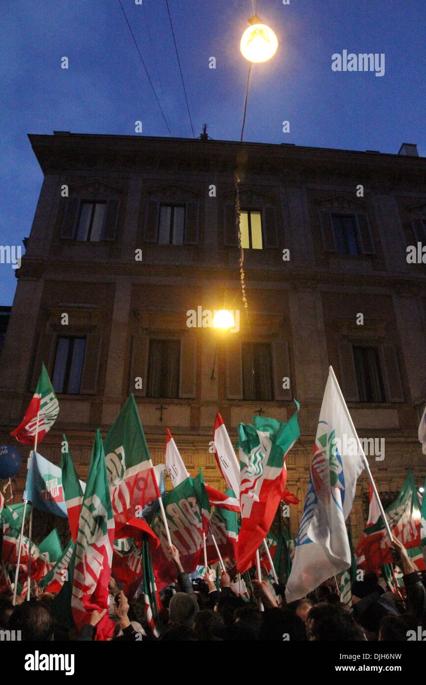 Rome, Italy 27 November 2013  Silvio Berlusconi making a public address to his supporters Credit:  Gari Wyn Williams/Alamy Live News Stock Photo