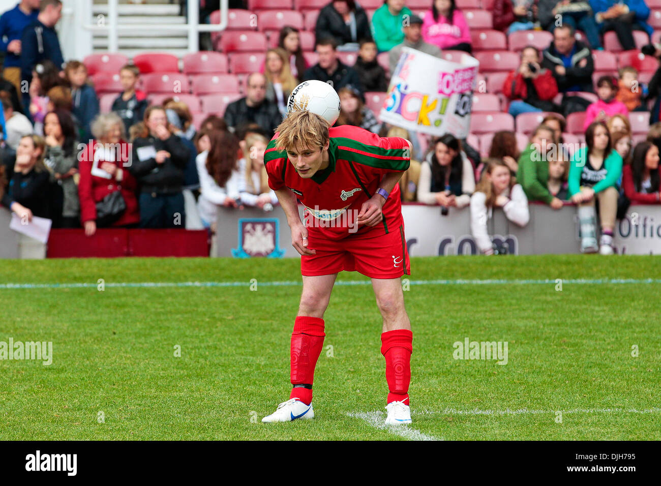 Bradley James Celebrity Soccer Six match held at West Ham Football Club grounds in Upton Park