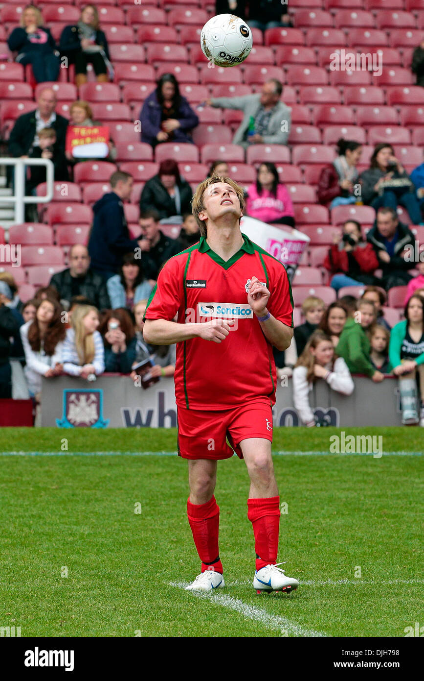 Bradley James Celebrity Soccer Six match held at West Ham Football ...