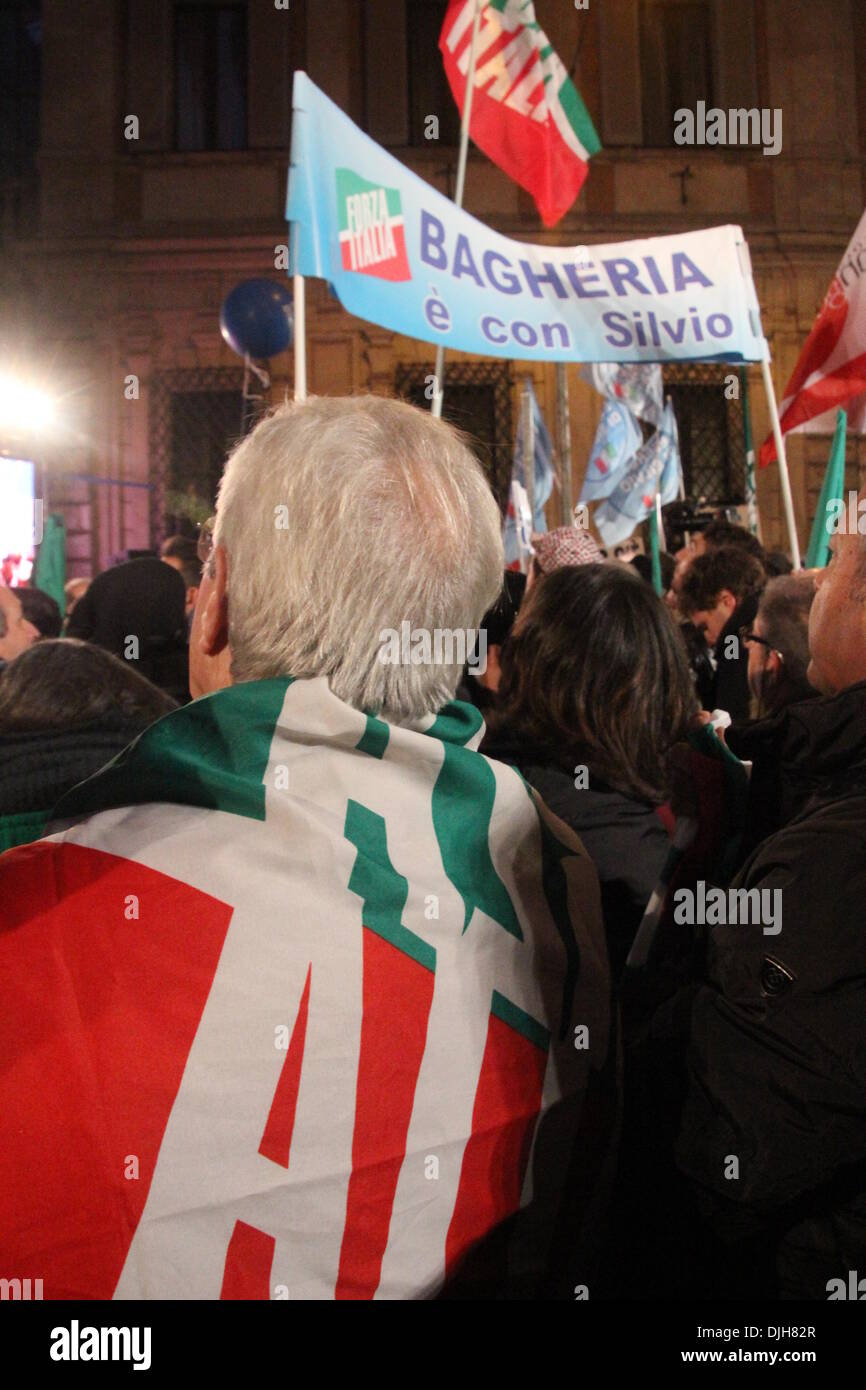 Rome, Italy 27 November 2013  Silvio Berlusconi making a public address to his supporters Credit:  Gari Wyn Williams/Alamy Live News Stock Photo